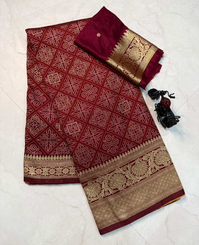 Banarasi Weaved Bandini Saree
