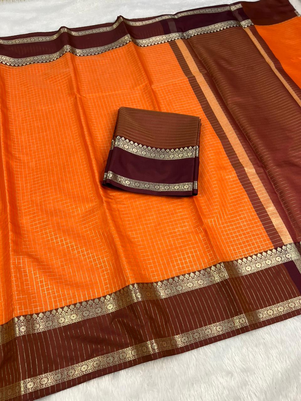 Vintage Banarasi Semi Silk Saree