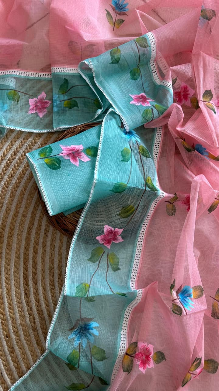 Pure kota hand-painted sarees