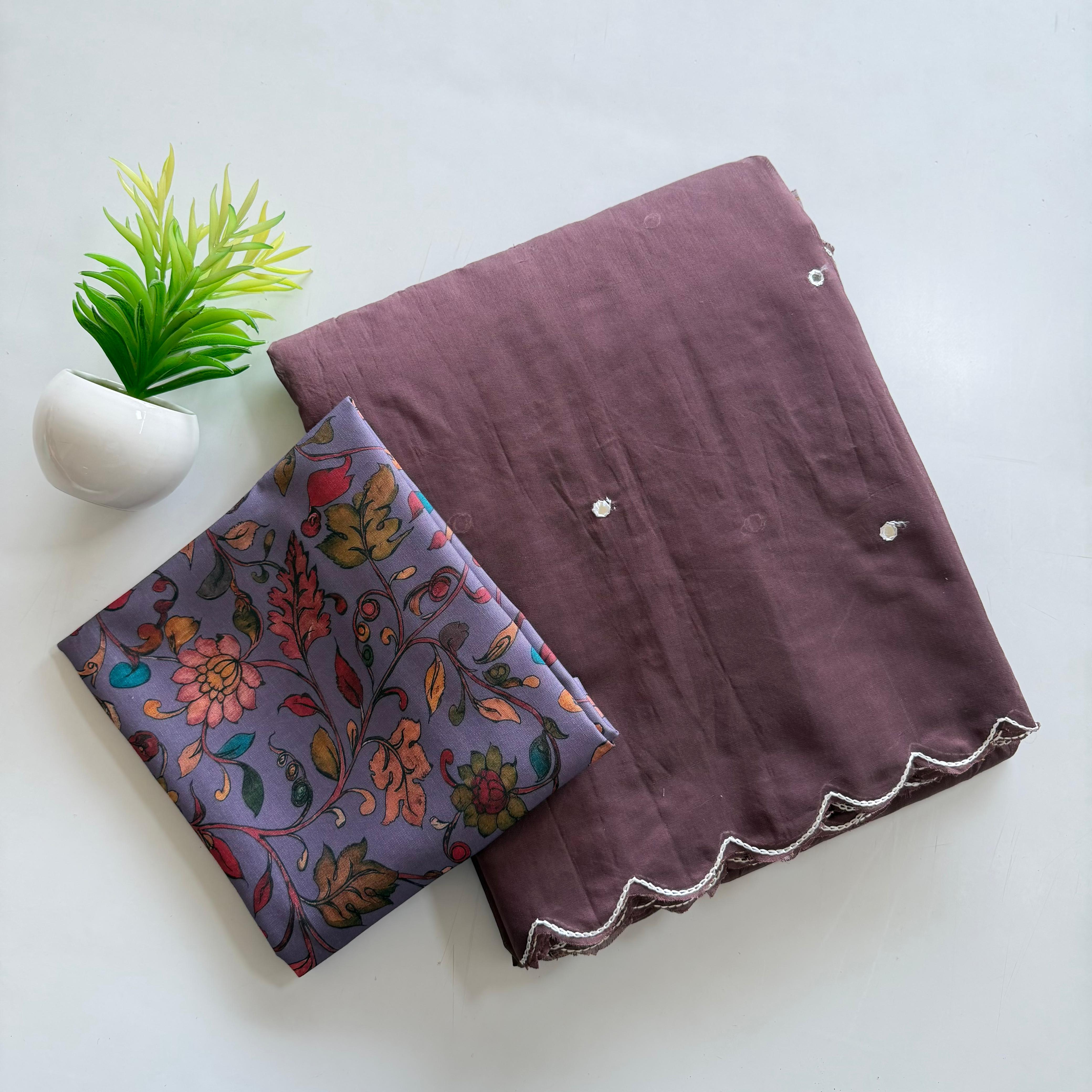 Soft Chanderi Saree with Beautiful handtouch mirror cover with thread work
