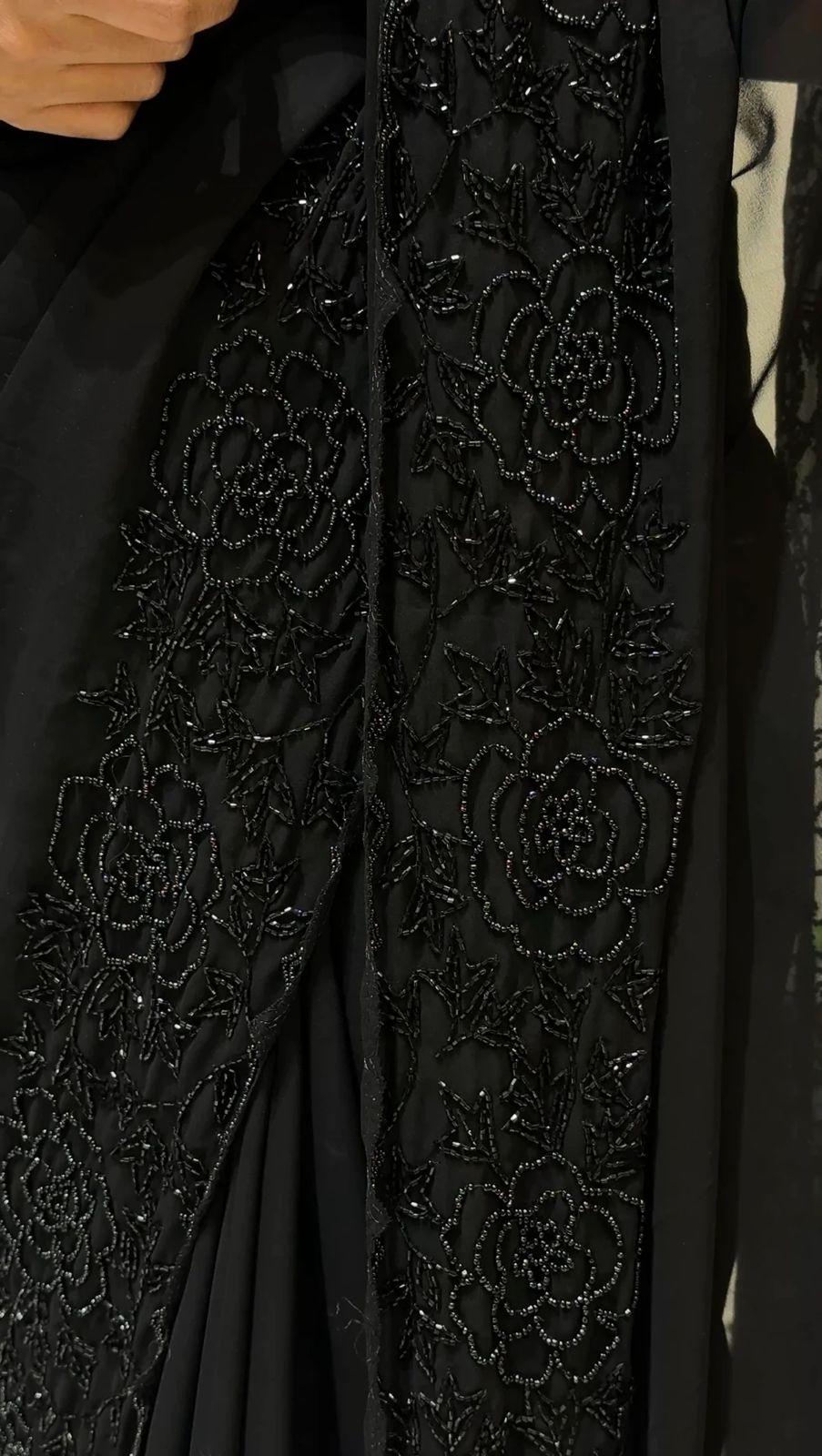 Premium Georgette Saree with c panel beeds work