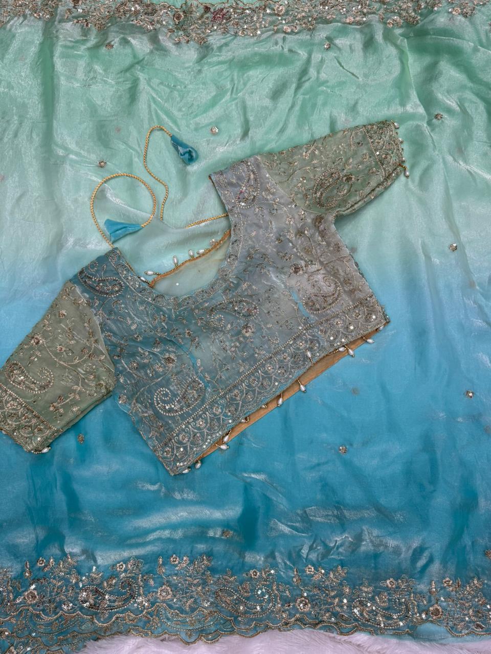 Cocktail Saree with Readymade Blouse