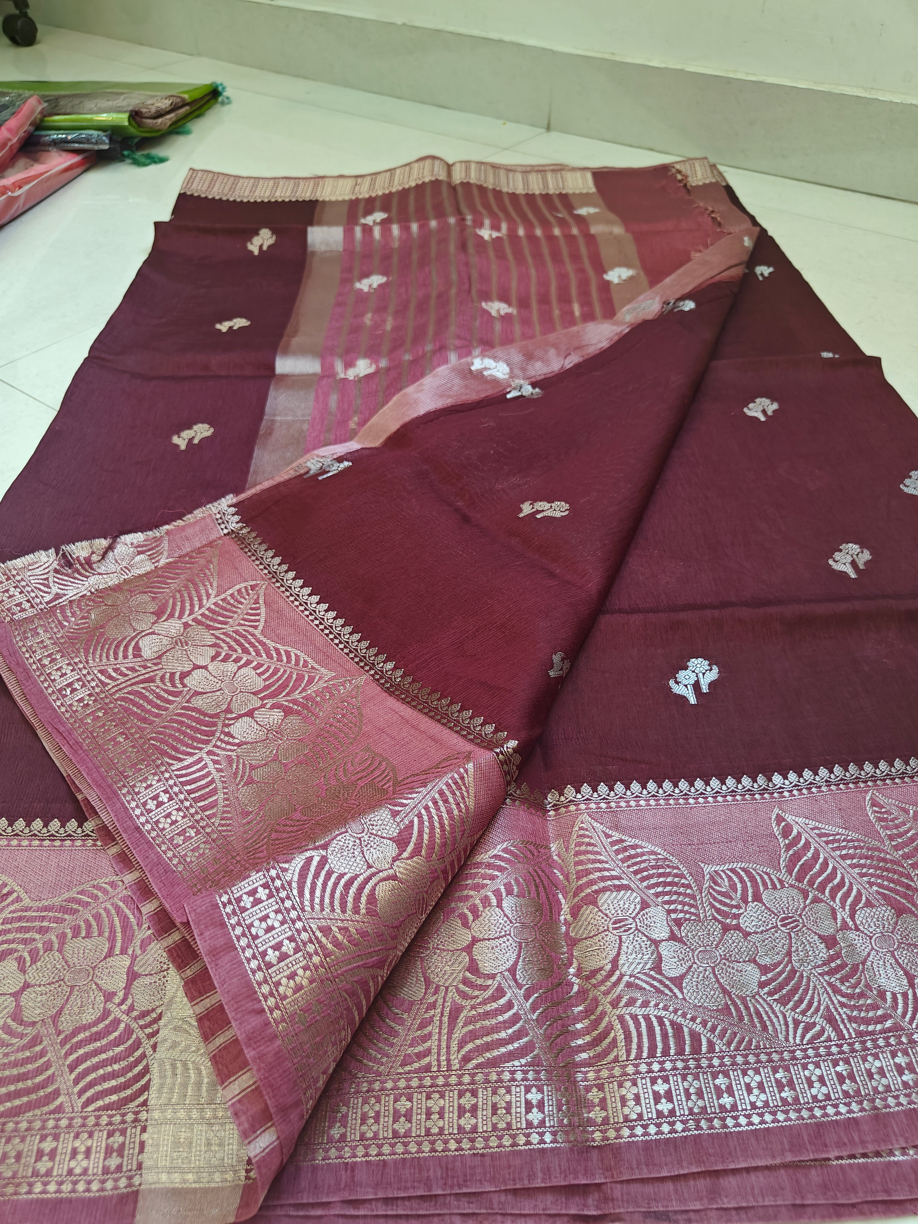 Premium Banarasi Green Mango Sarees