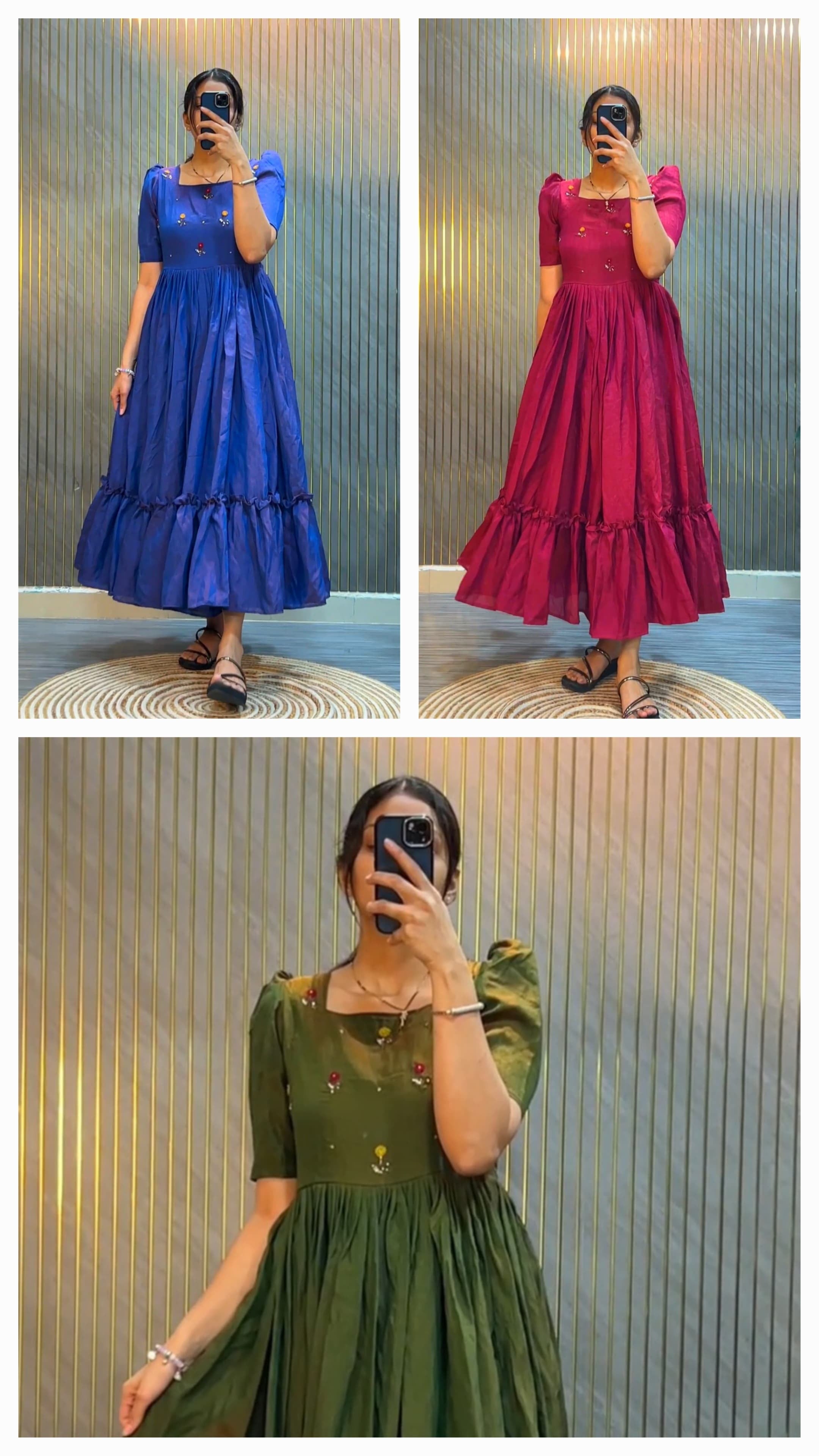 Designer Midi Dress with Handwork