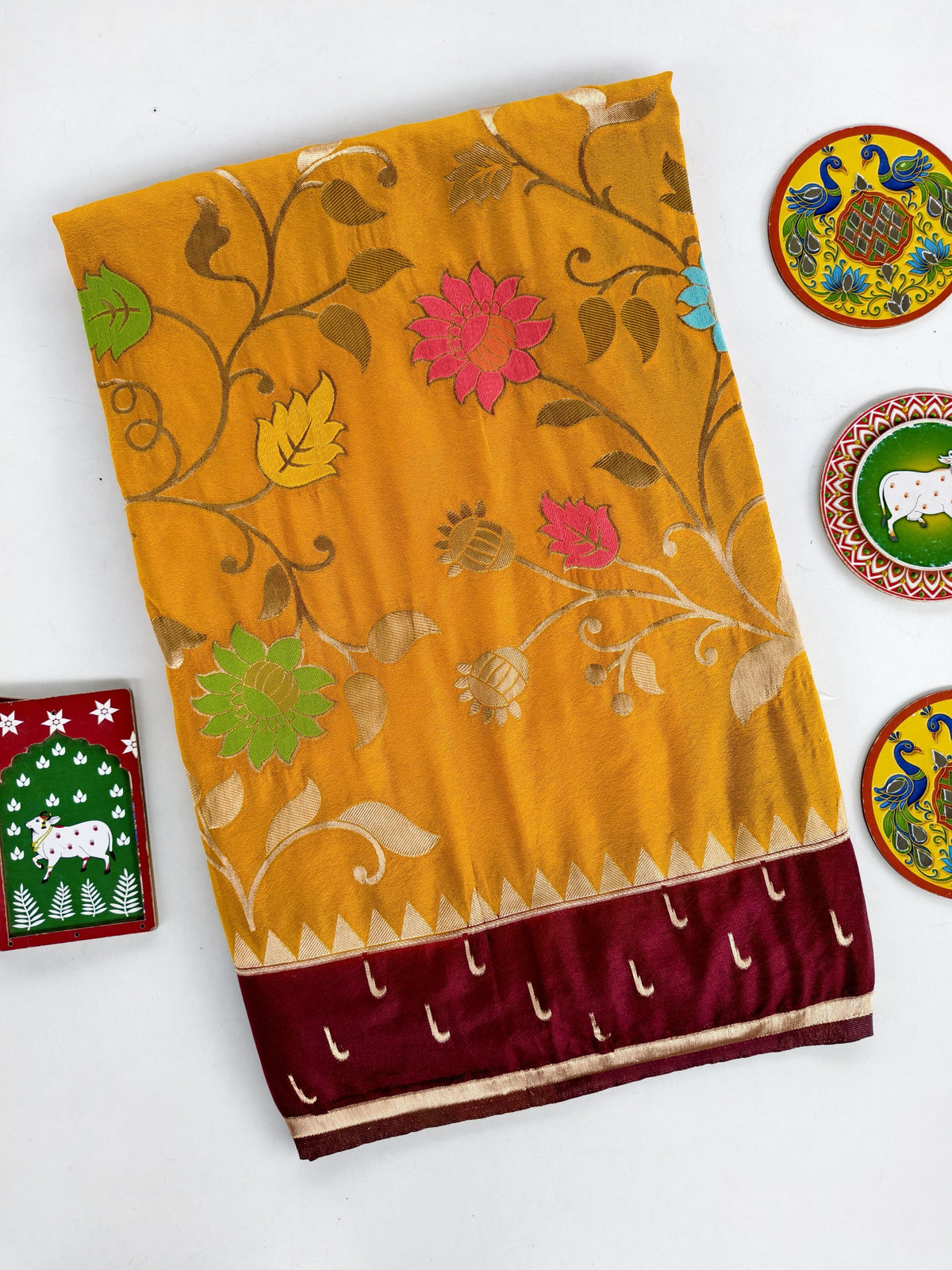 Viscose meenakari sarees