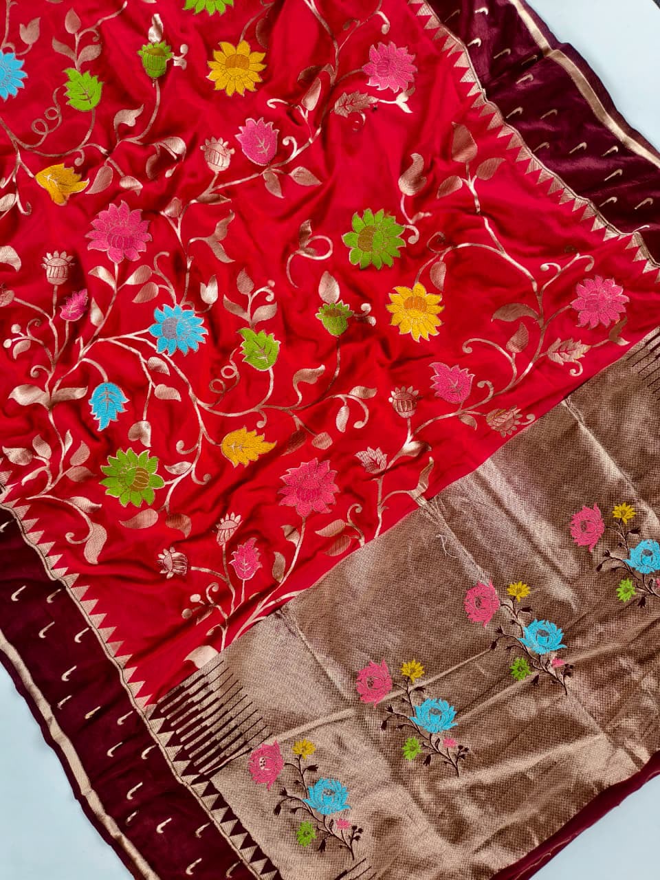 Viscose meenakari sarees