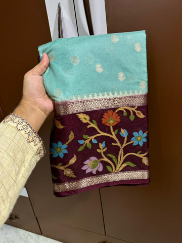 Premium Banarasi Dyble Dupion Soft Silk Sarees