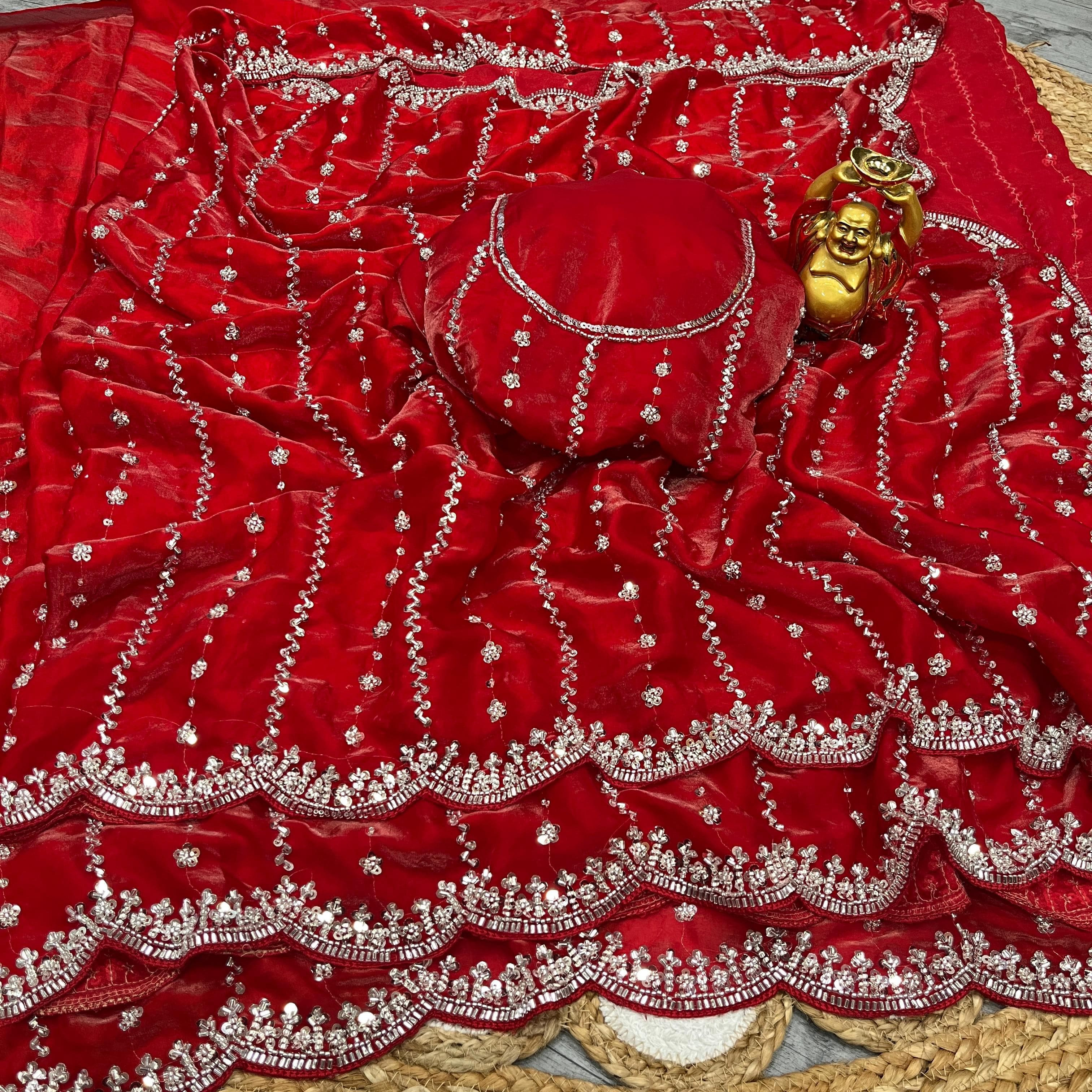 Space Silk Saree with Premium Beads Handwork