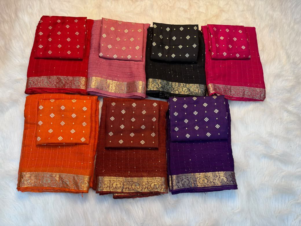 Pure Viscose Georgette Saree with sequence work