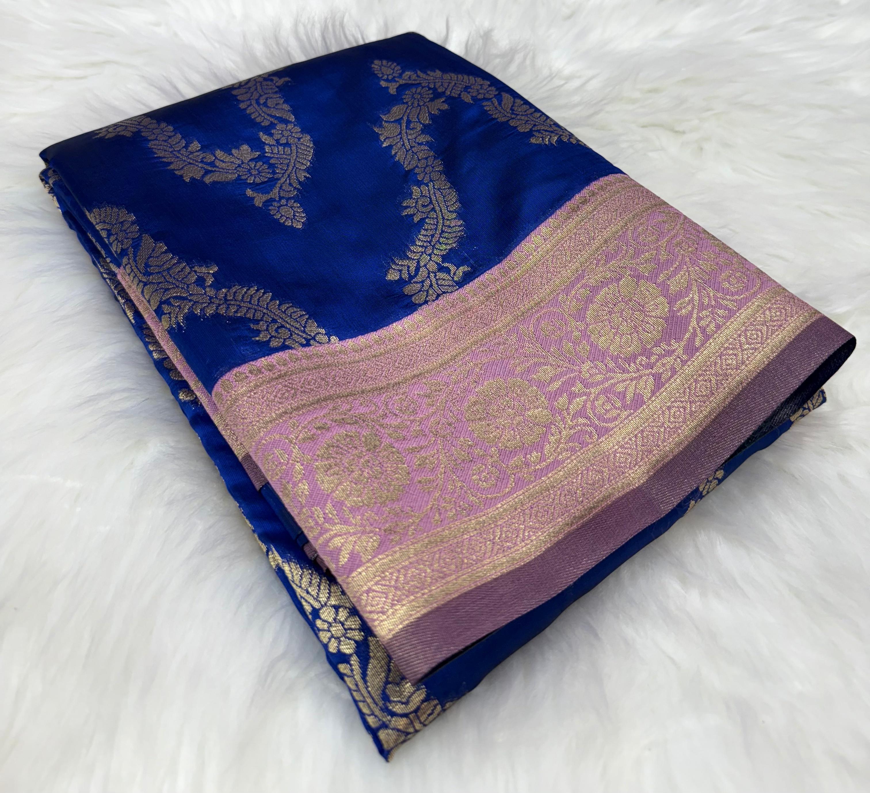 Beautiful Soft Foily Silk Sarees in Semi Kanchipattu Style