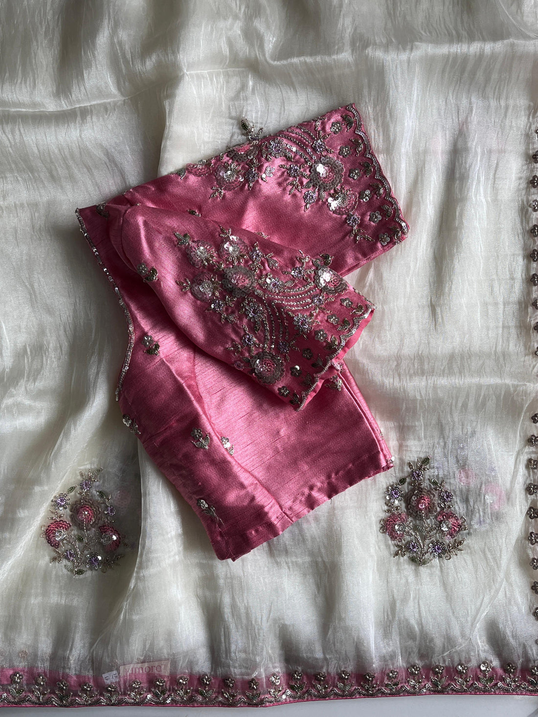 Premium Crush Saree with Stitched Blouse
