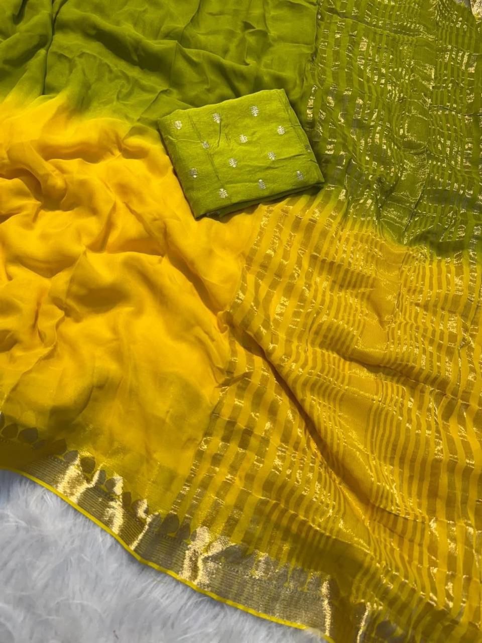 Soft Viscouse Georgette Shade Sarees