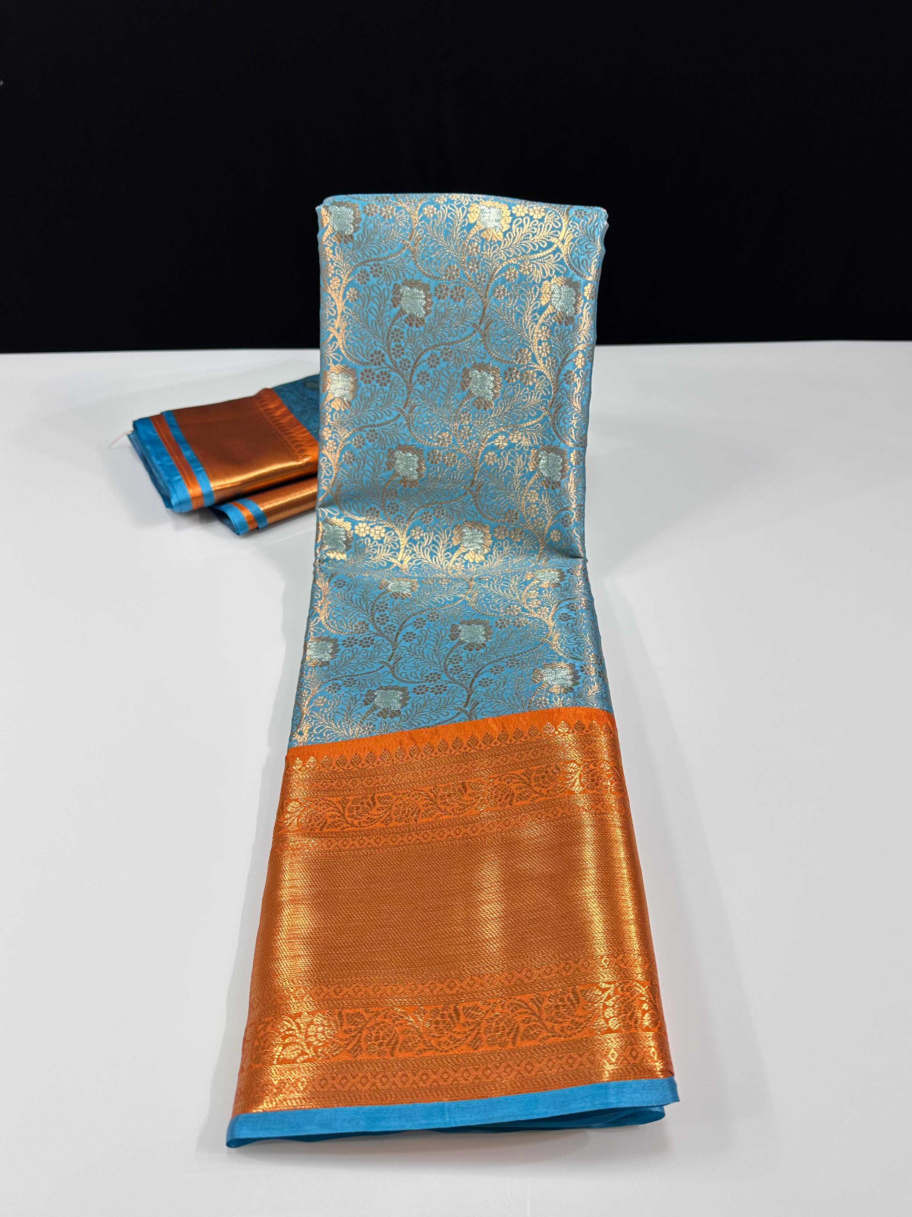 Meenakari Semi Kanchipattu Sarees