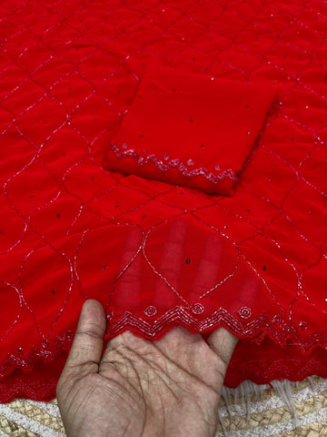 Pure Foxx Georgette Sarees with Cutdana Work