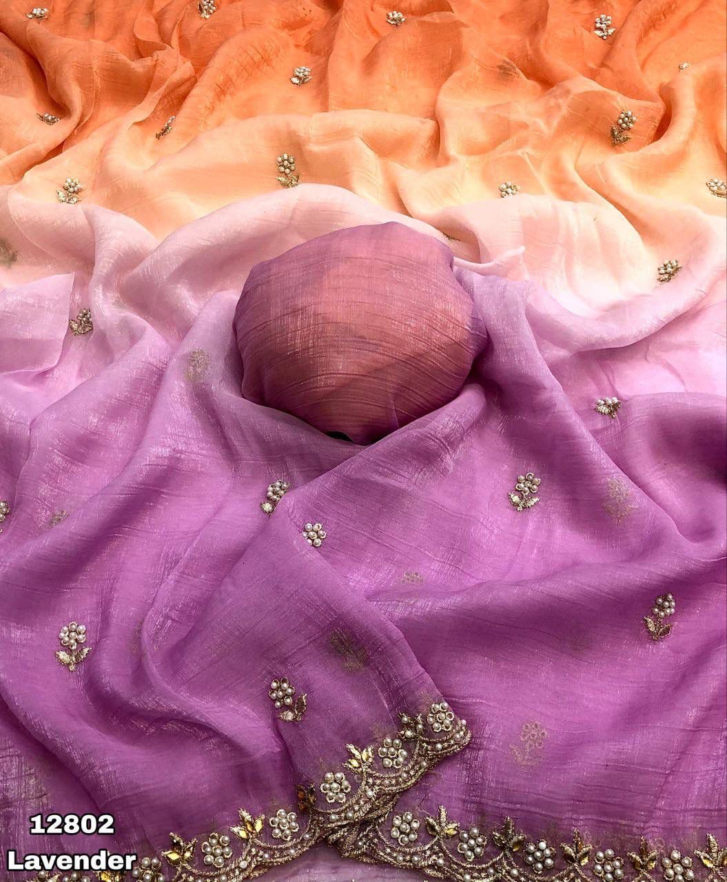 Crunchy Pastel Shaded Crush Sarees