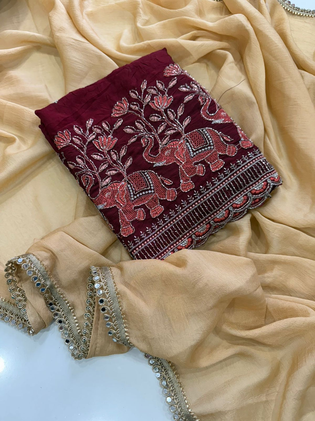 Designer Rangoli Crush Saree