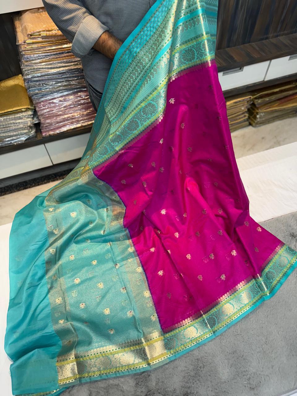 Banarasi Dyble Dupion Soft Silk Sarees