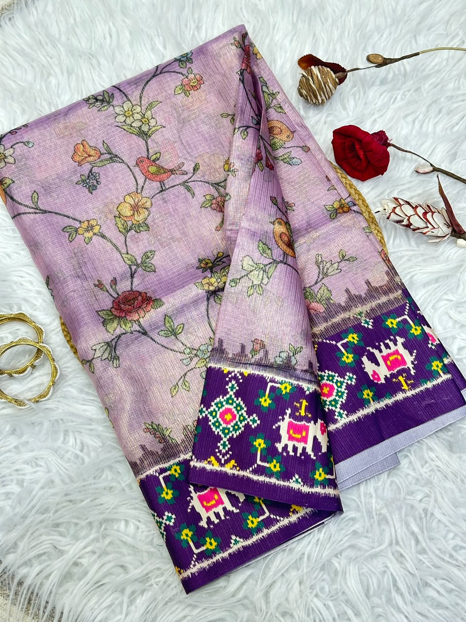 Beautiful Crushed Sarees with Patola Prints