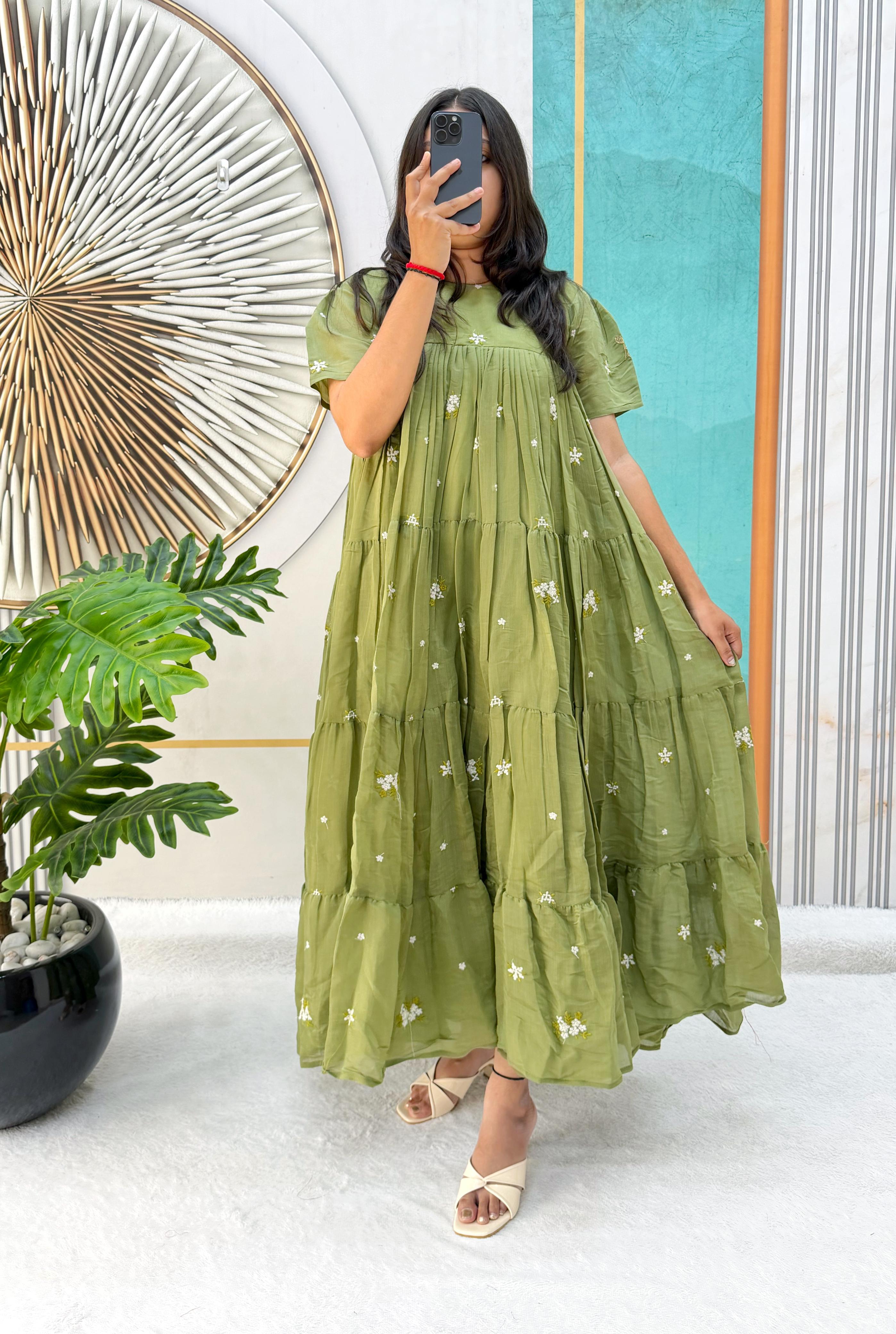 Designer Mul Chanderi Frocks