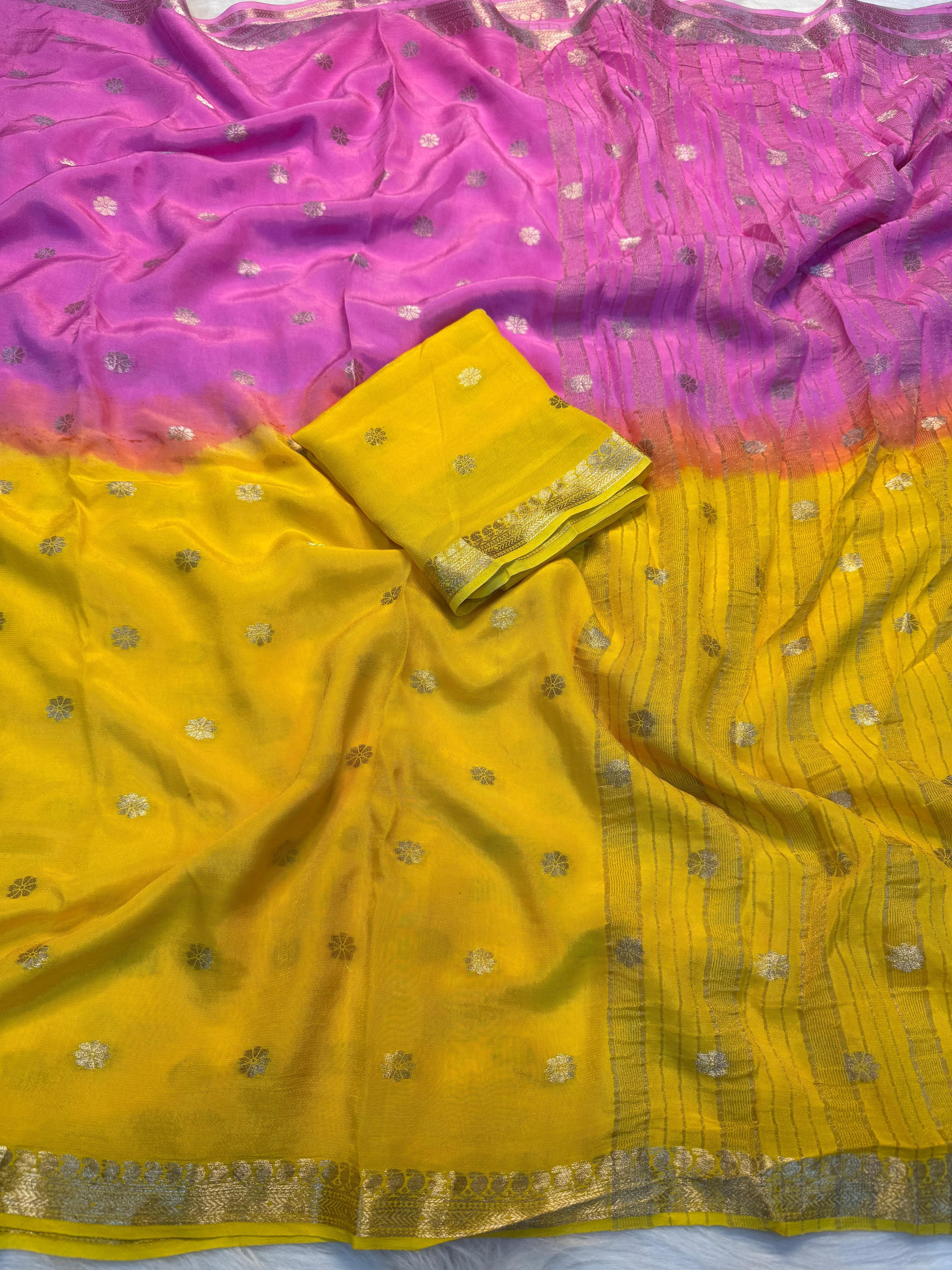 2D Pure viscose weaving jacquard sarees