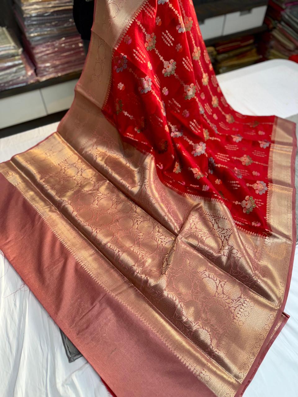 Beautiful Banarasi Dyble Dupion Soft Silk Saree