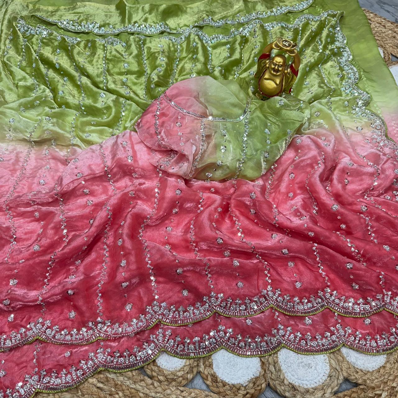 Space Silk Dual Tone Sarees with Premium Work