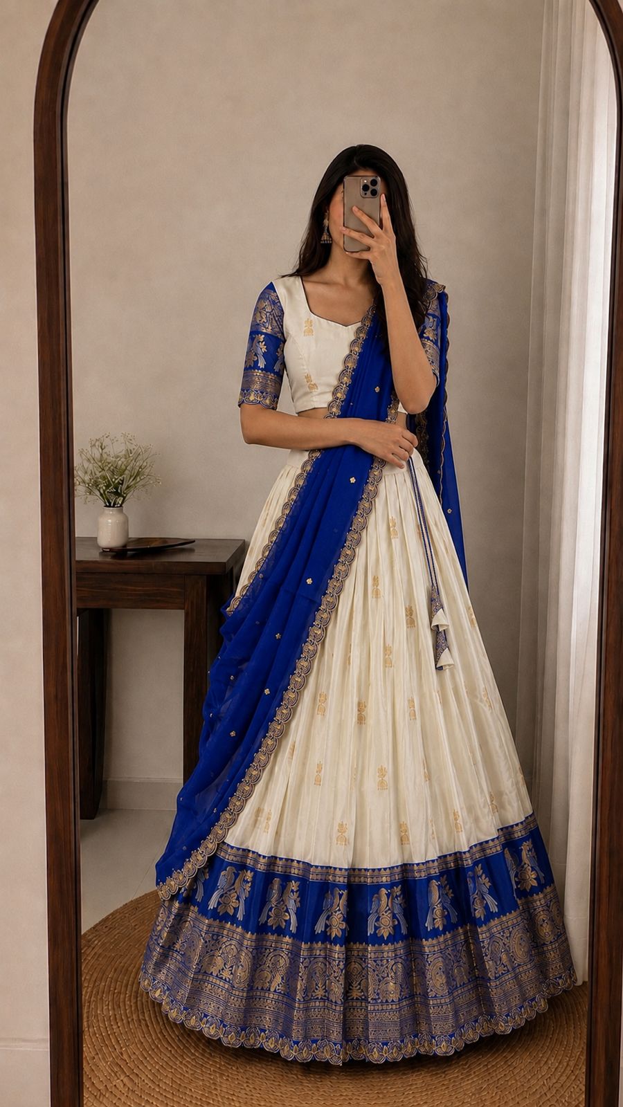 Exclusive Designer Premium Quality Pure Kanjivaram silk full stiched Lehenga