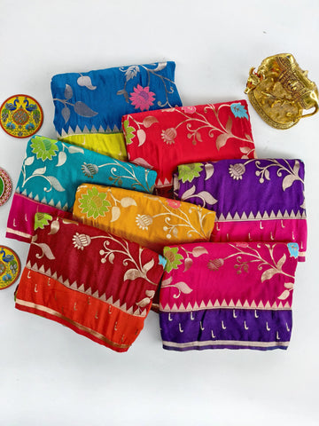 Viscose meenakari sarees