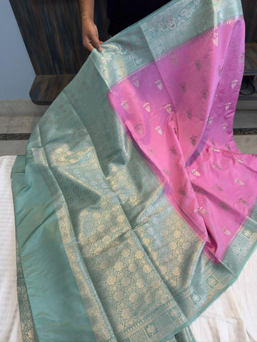 Banarasi Dyble Crystal Katan Soft Silk Saree
