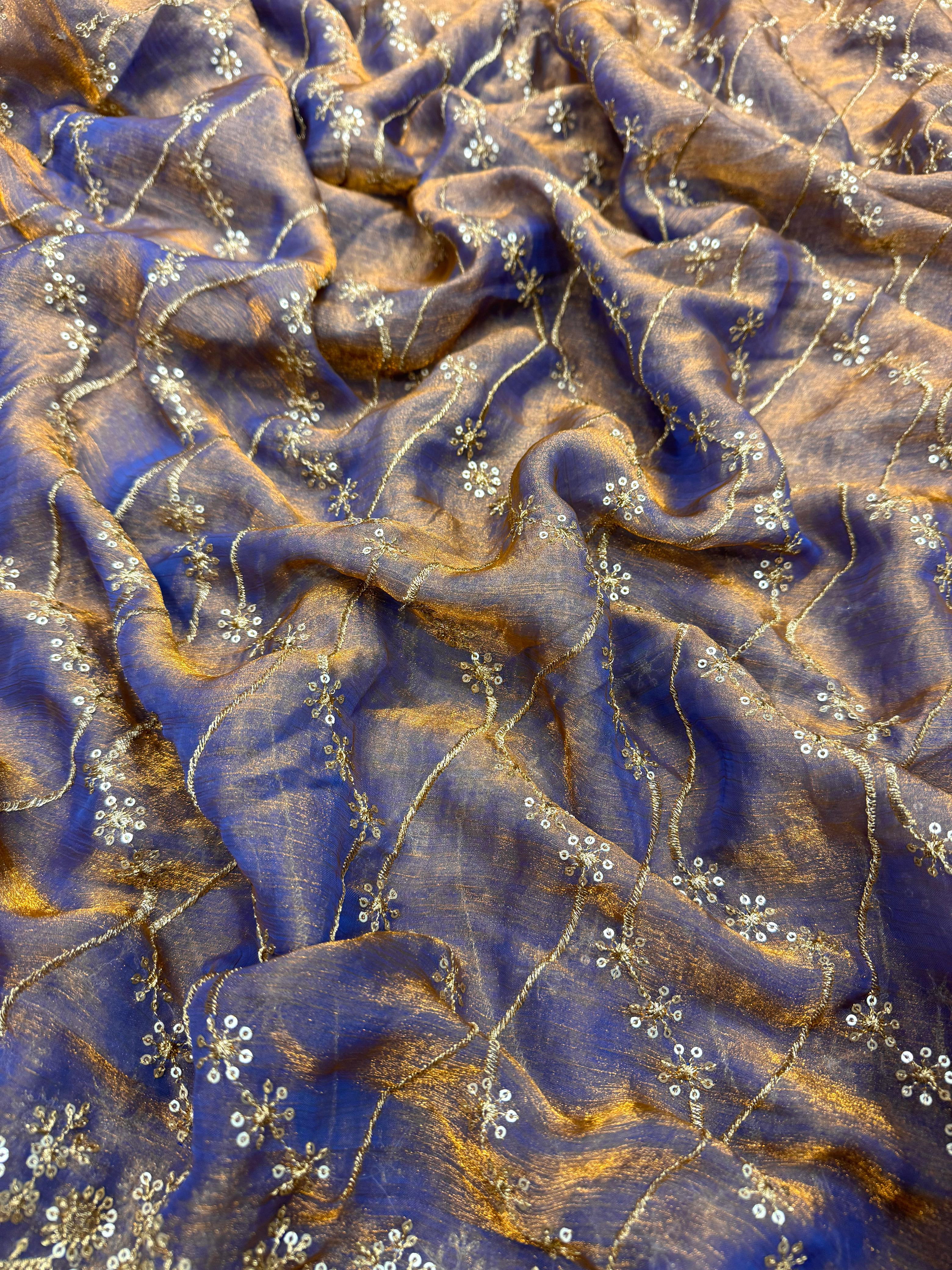 Trendy Sequence Work Space Silk Sarees