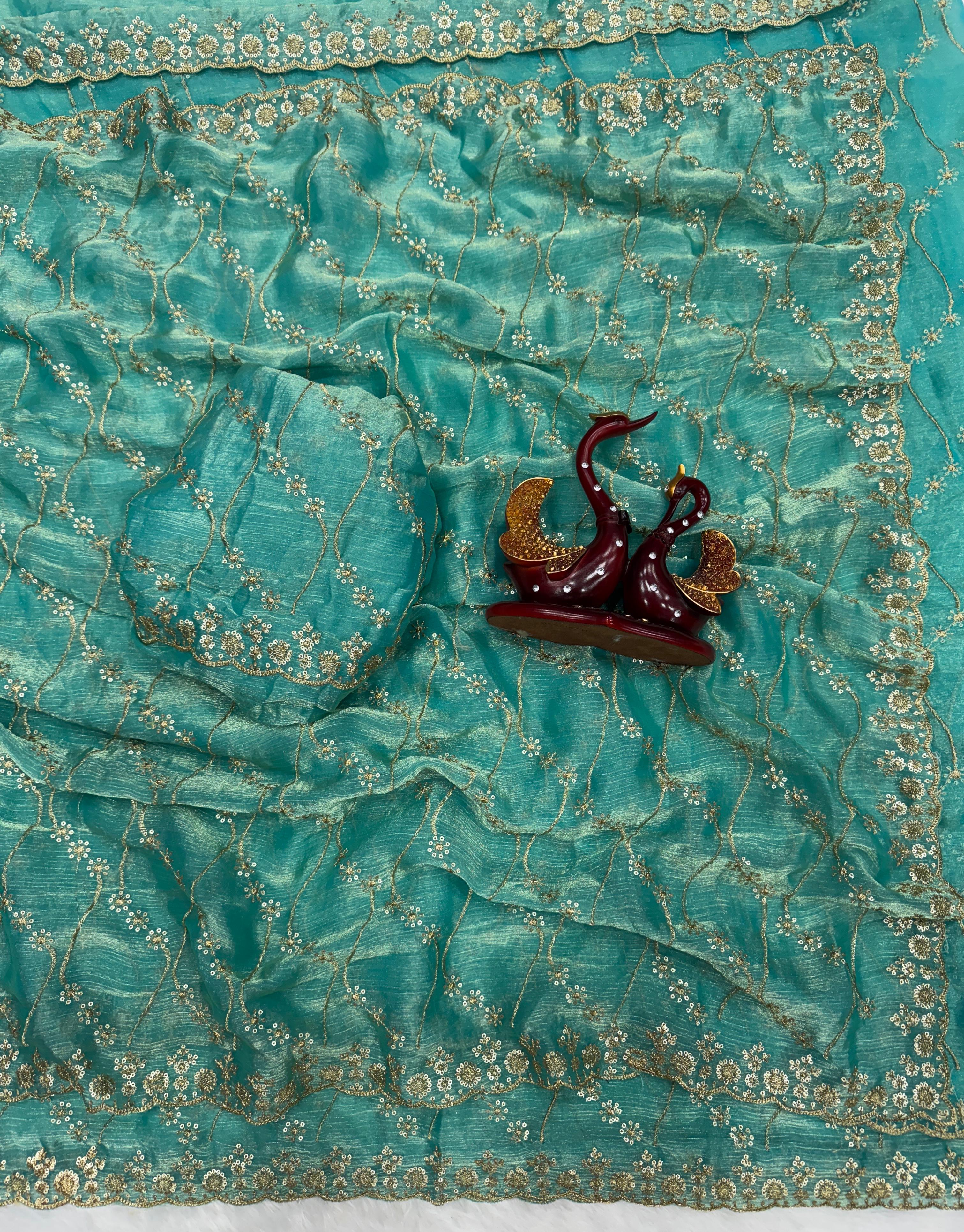 Trendy Sequence Work Space Silk Sarees