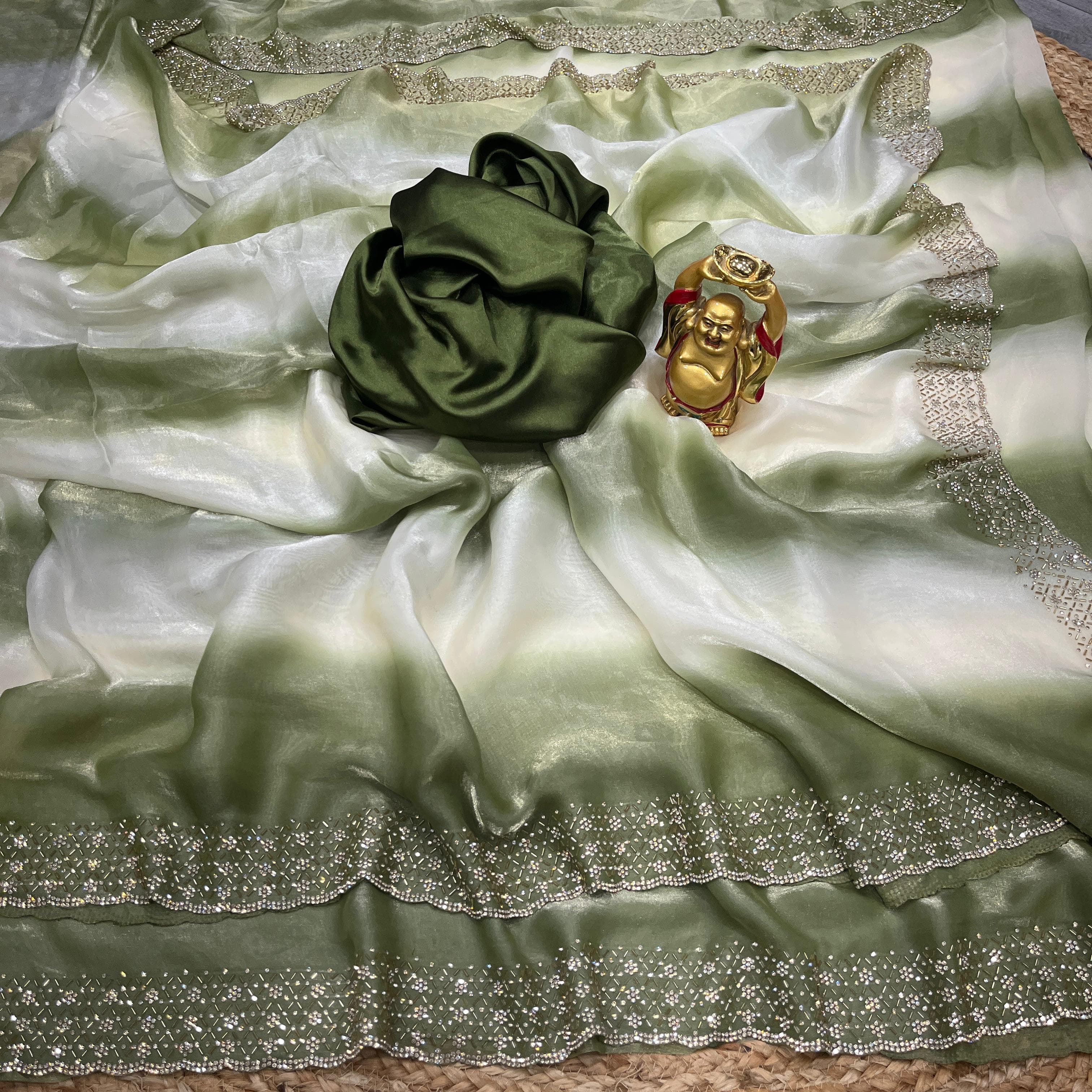 Space Silk Sarees with Jarkhan Work