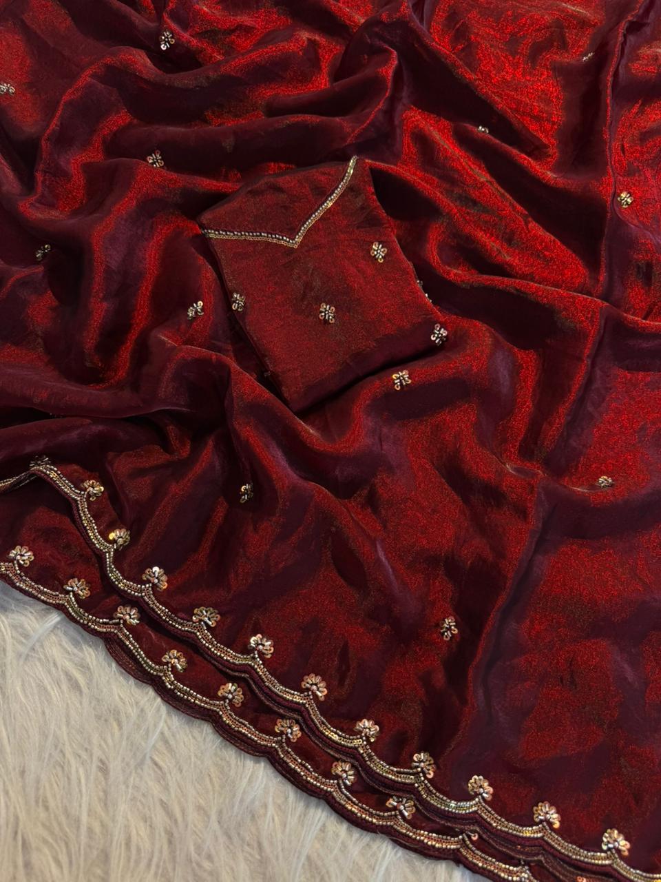 Space Silk with Premium Allover and Border Work