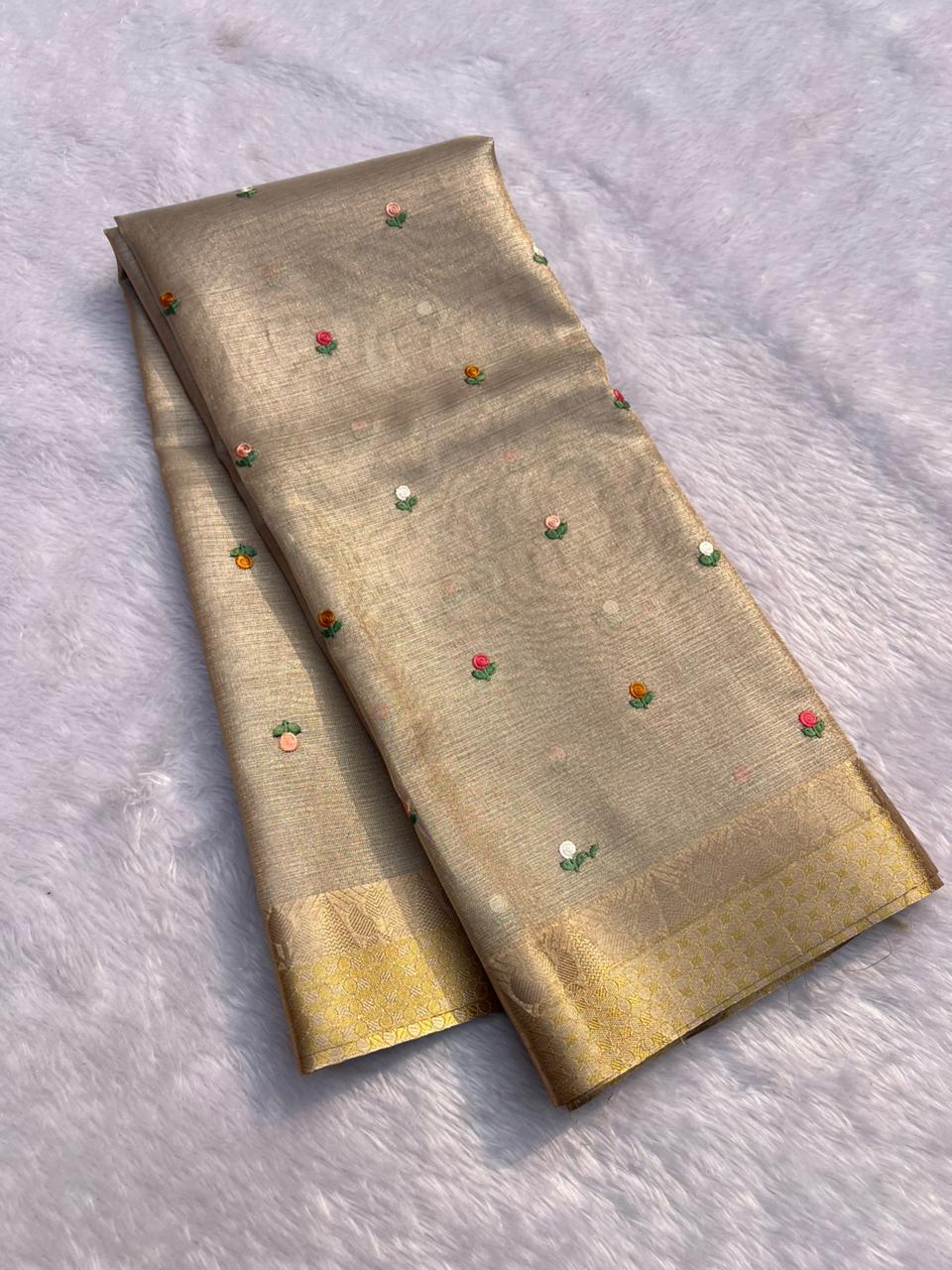 Banarasi Premium Soft Tissue Saree with Tassels