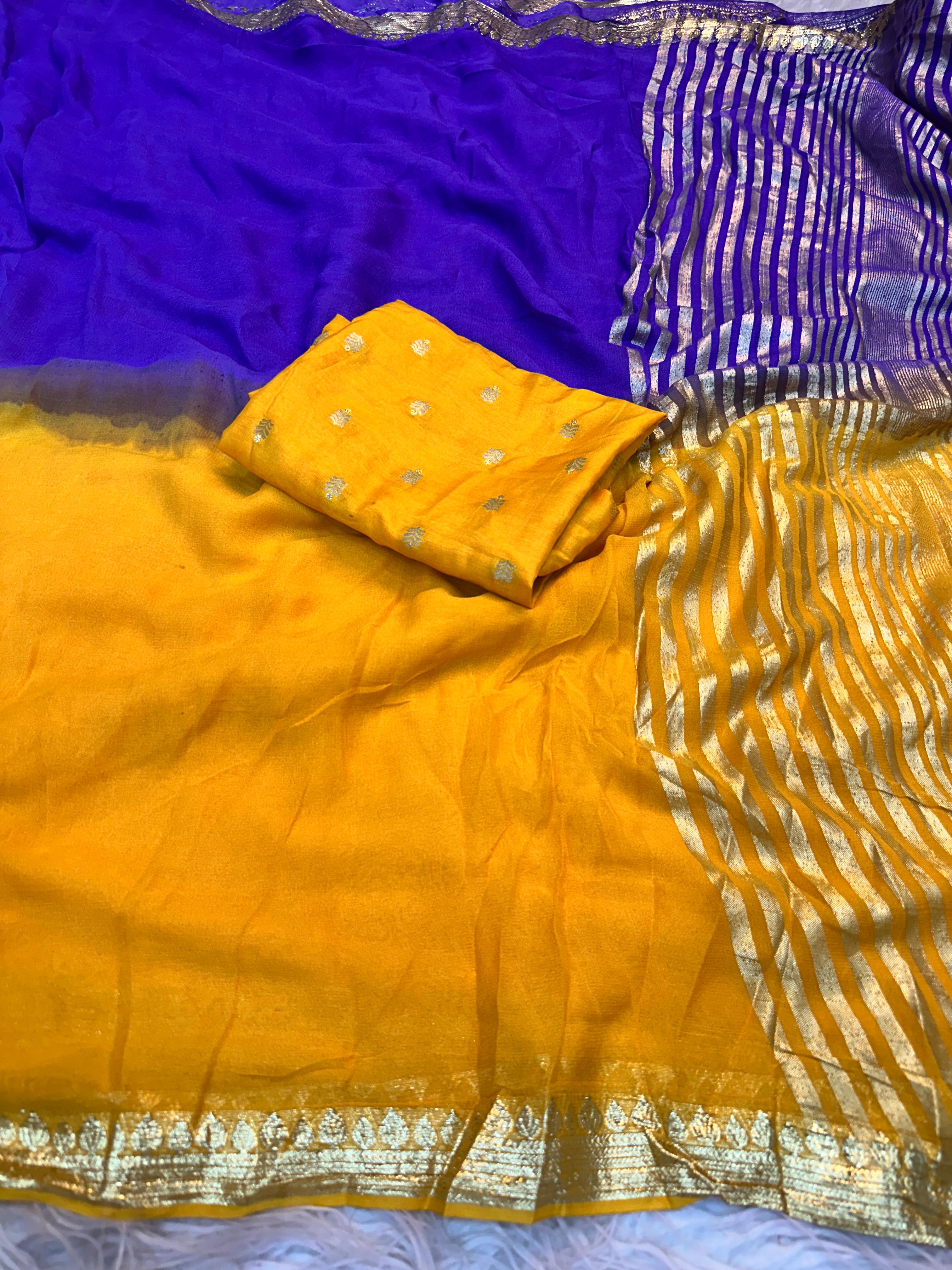 Soft Viscouse Georgette Shade Sarees