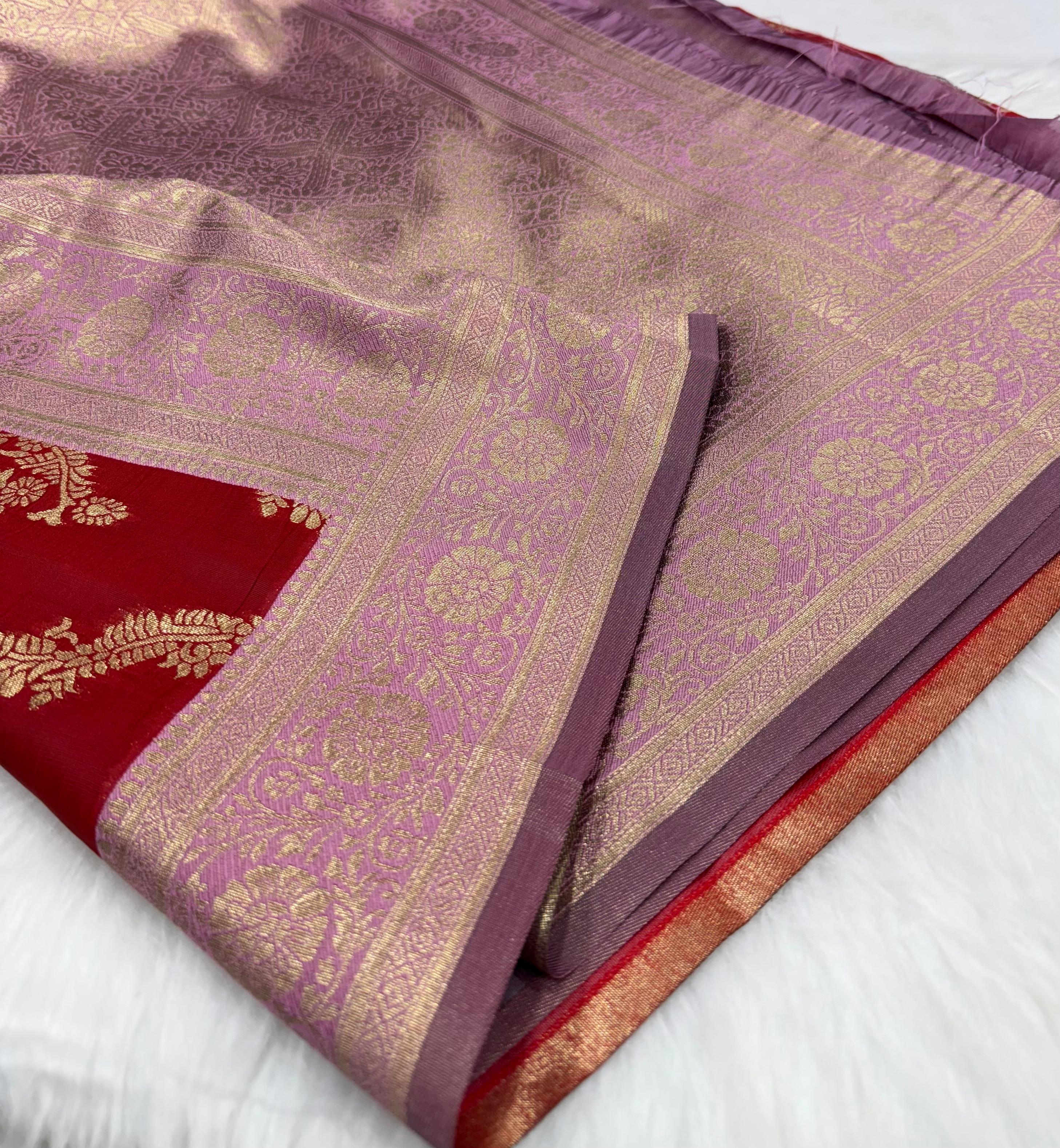 Beautiful Soft Foily Silk Sarees in Semi Kanchipattu Style