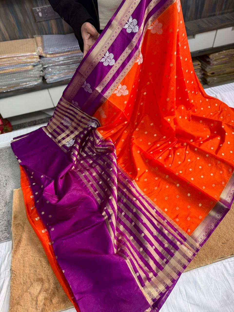 Premium Banarasi Dyble Dupion Soft Silk Sarees