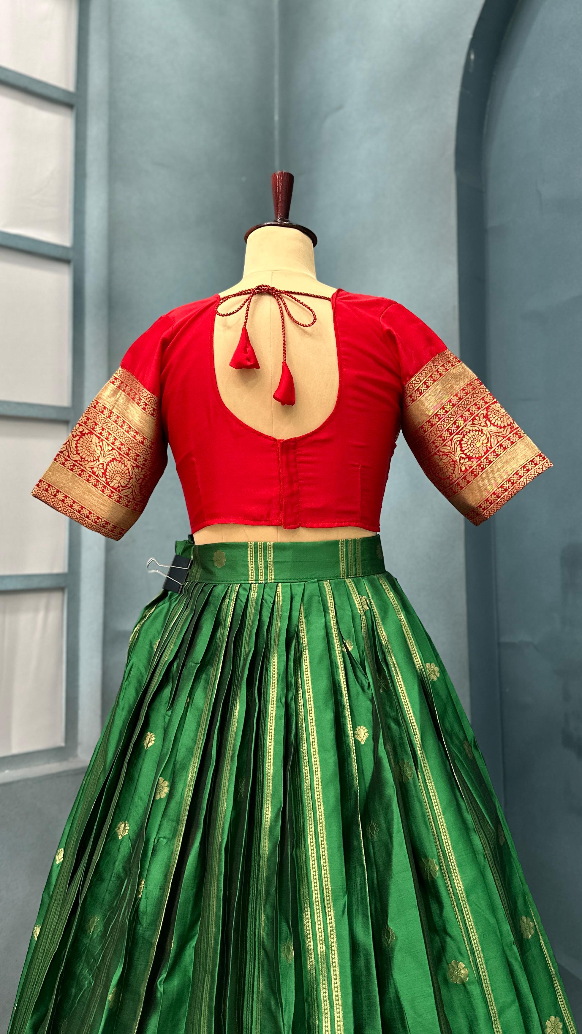 Premium Quality Fully Stitched Kanjivaram Silk Lehanga