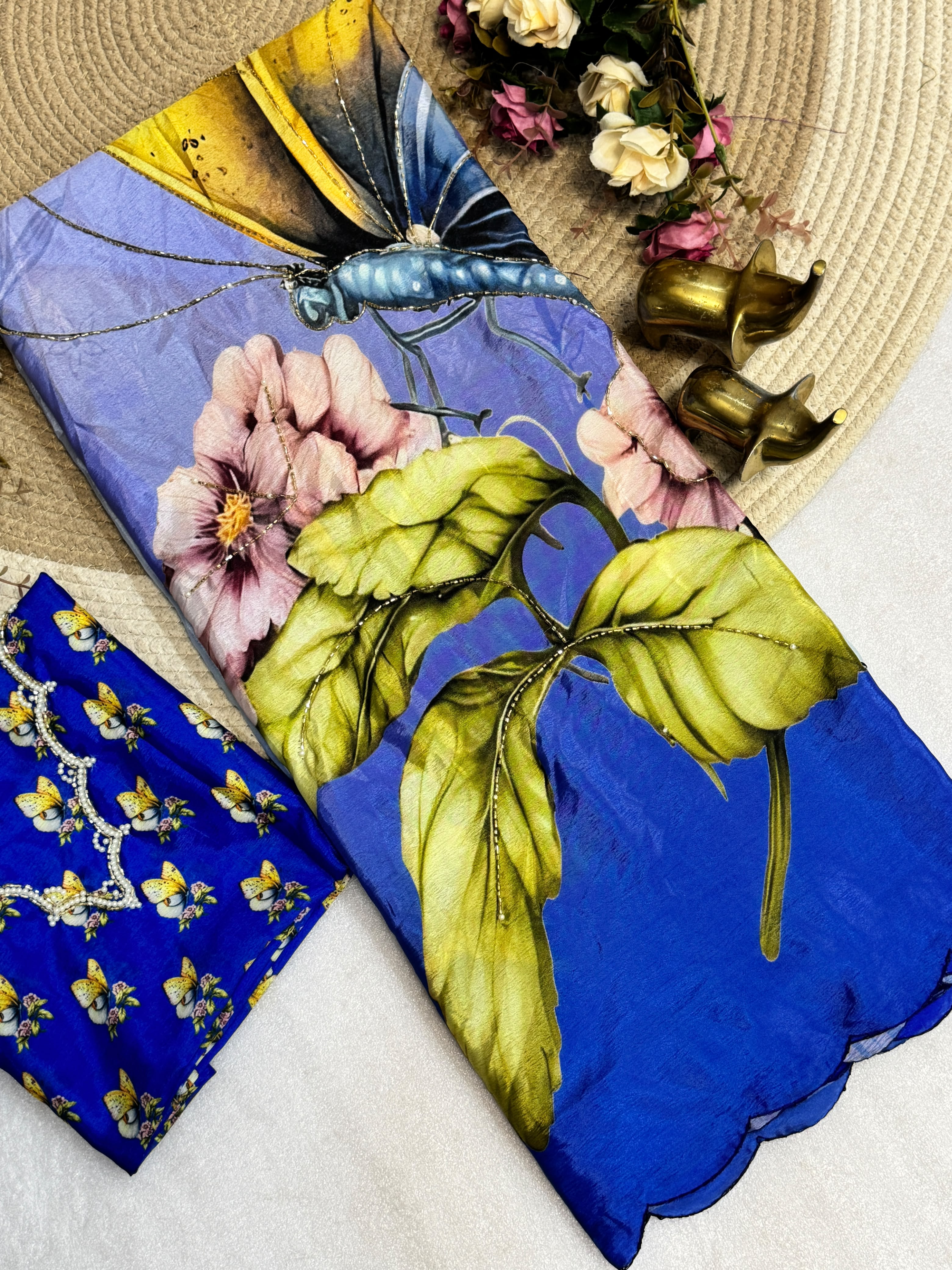 Chinnon Silk Sarees with cutdana work