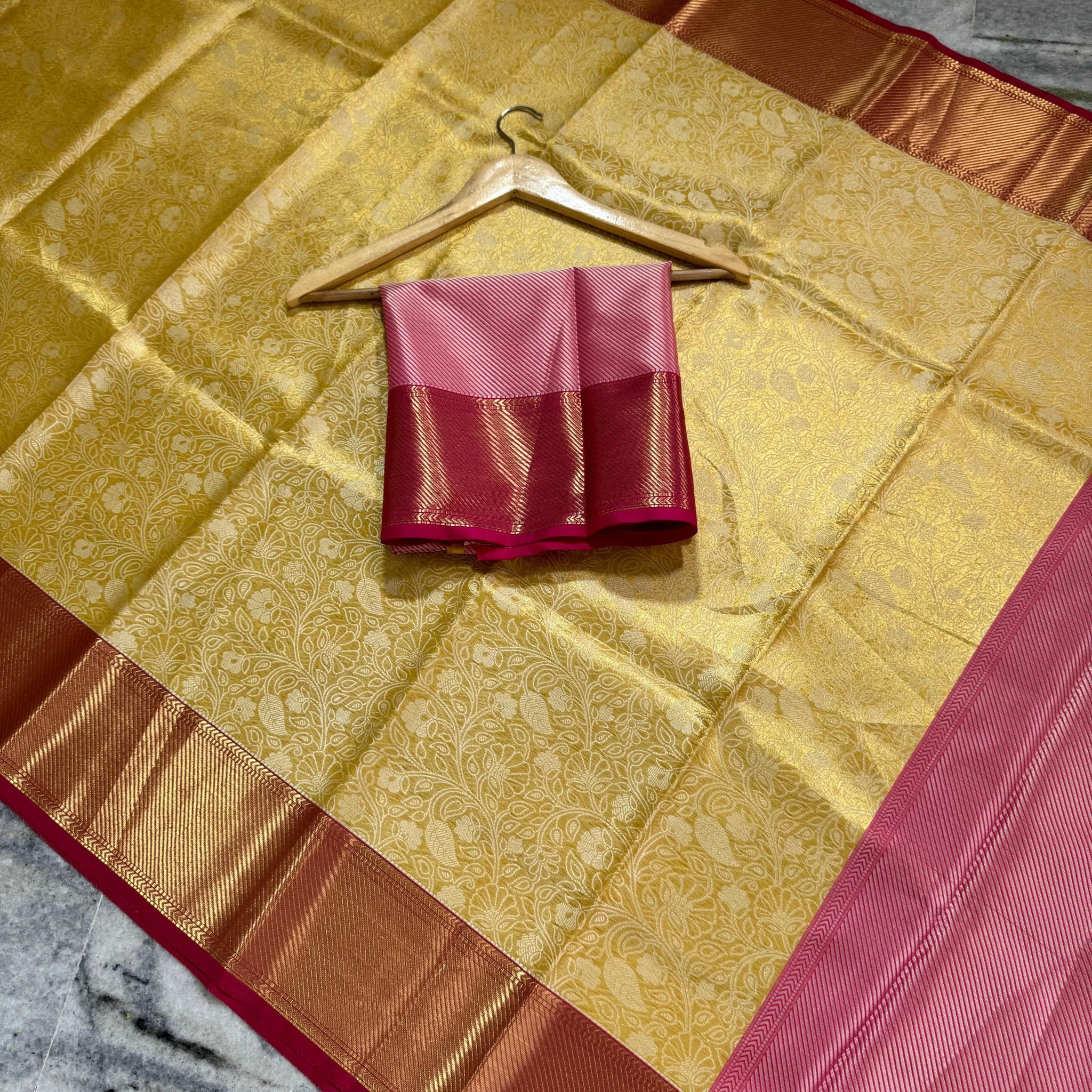 Soft Banarasi Saree with Flower Weaving