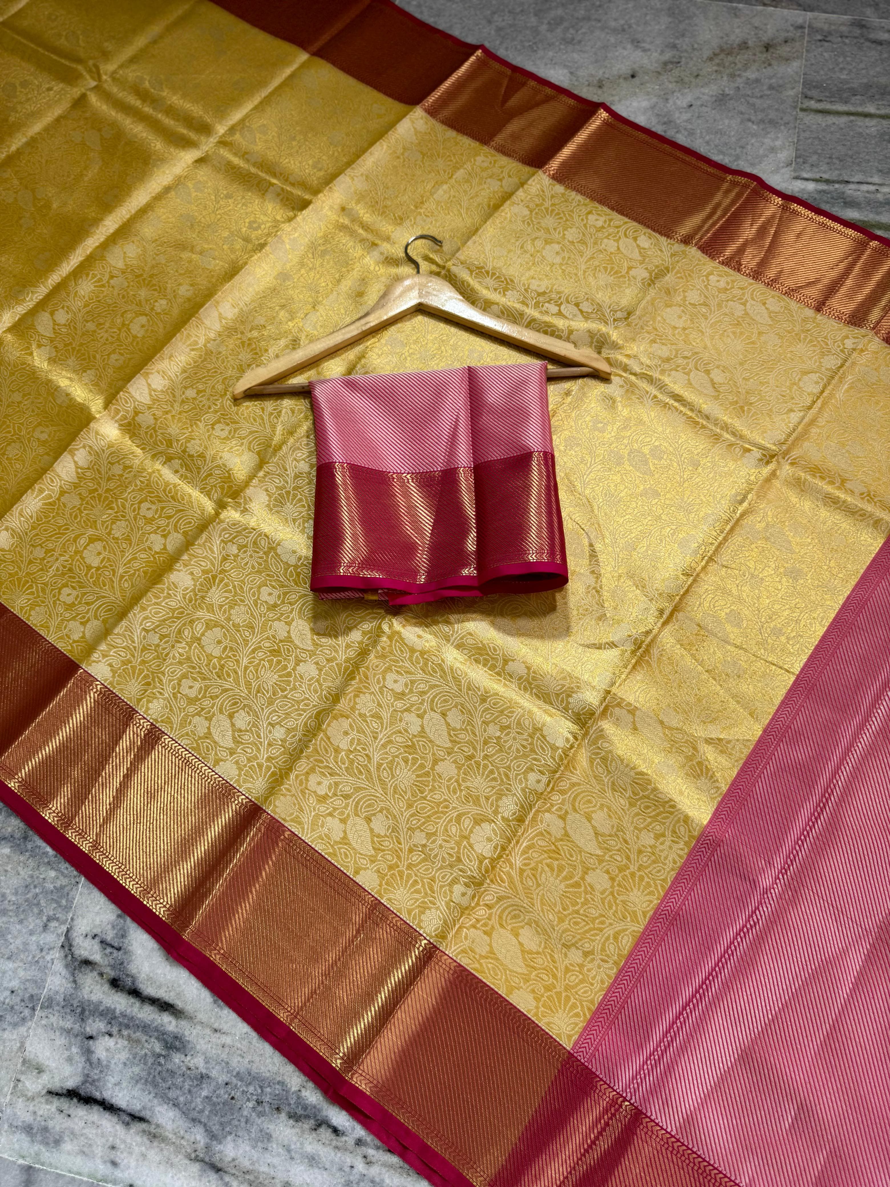 Soft Banarasi Saree with Flower Weaving