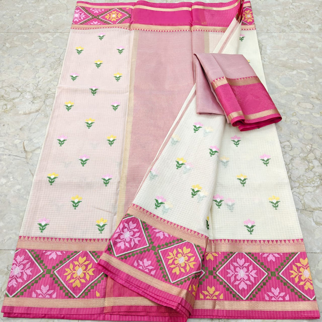 Soft silk Kota work sarees