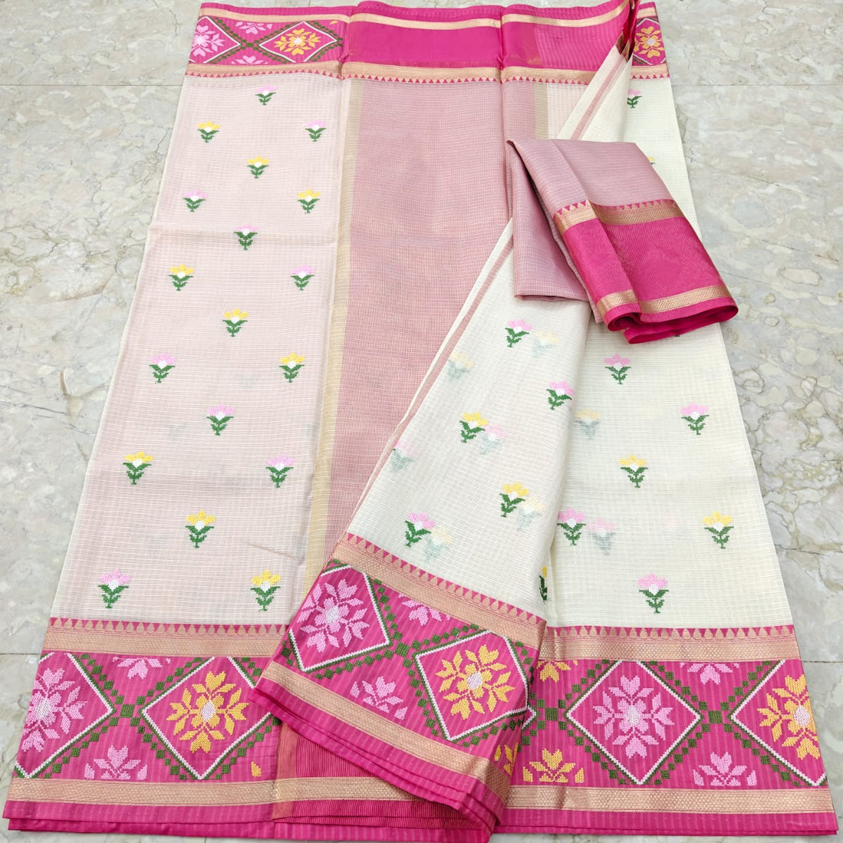 Soft silk Kota work sarees