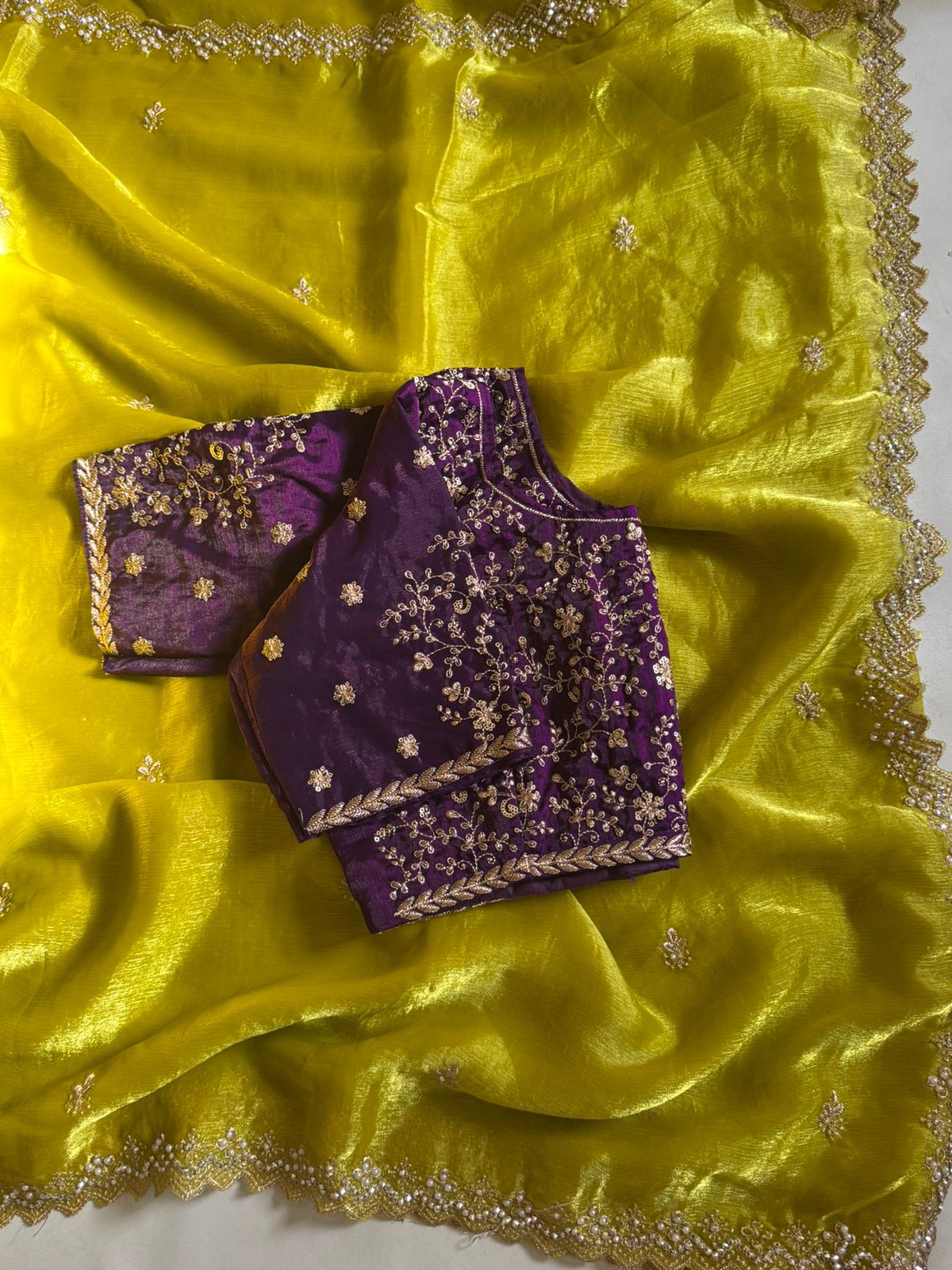 Partywear Crunchy Chiffon Crush Silk