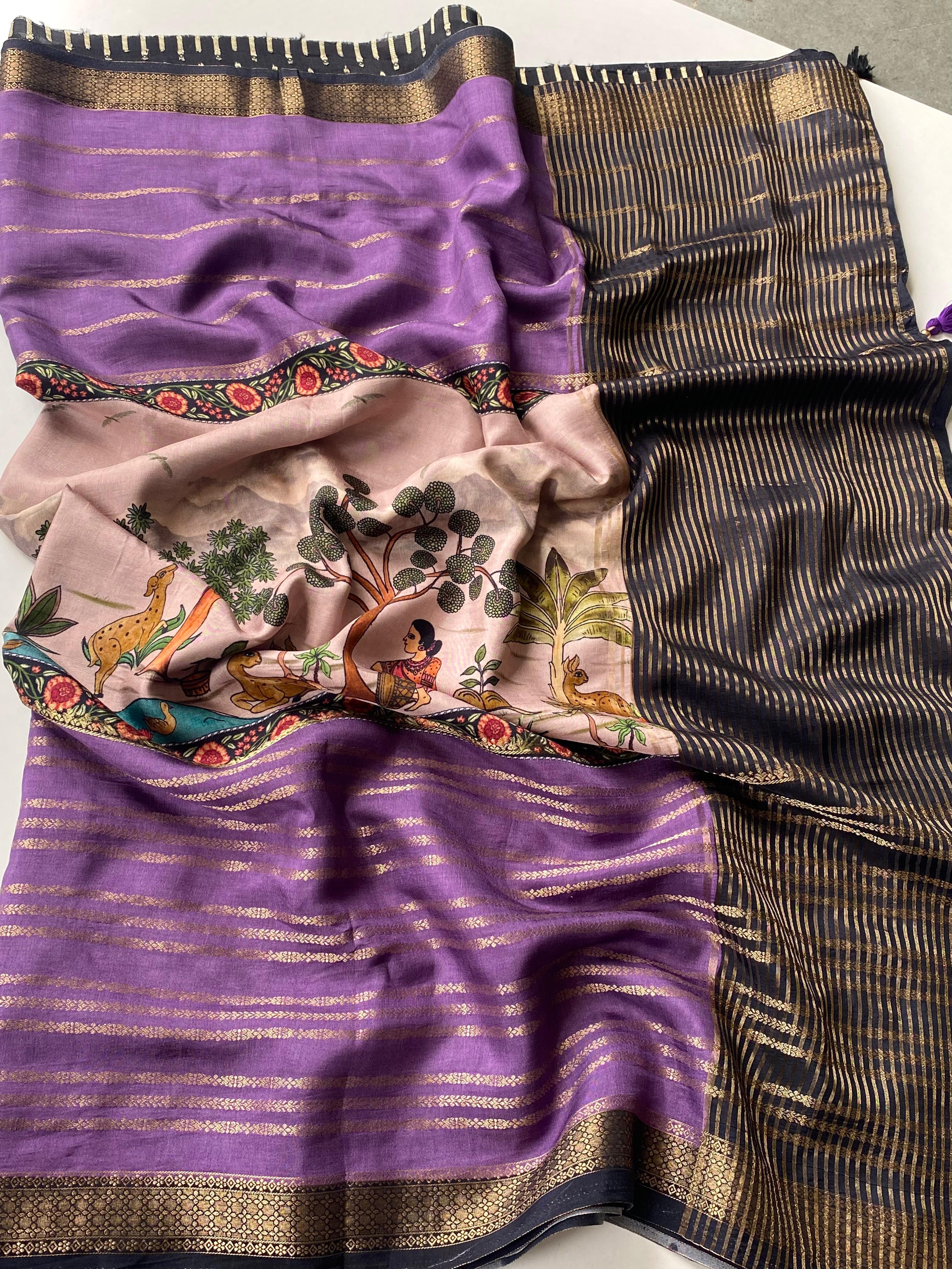Pure viscose designer Saree