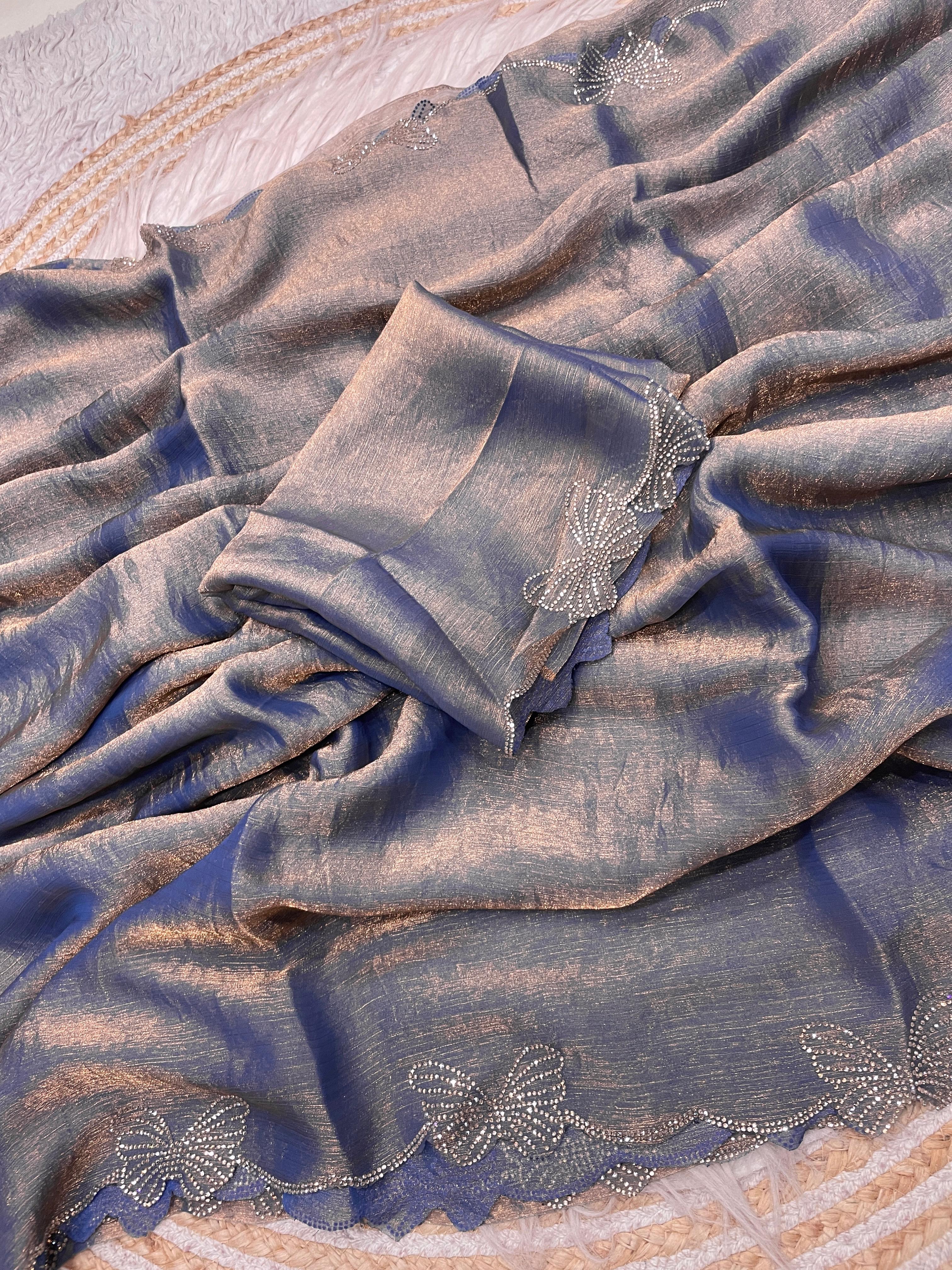 Soft Chiffon Sarees with Beautiful Jarkhan & Siroski Work