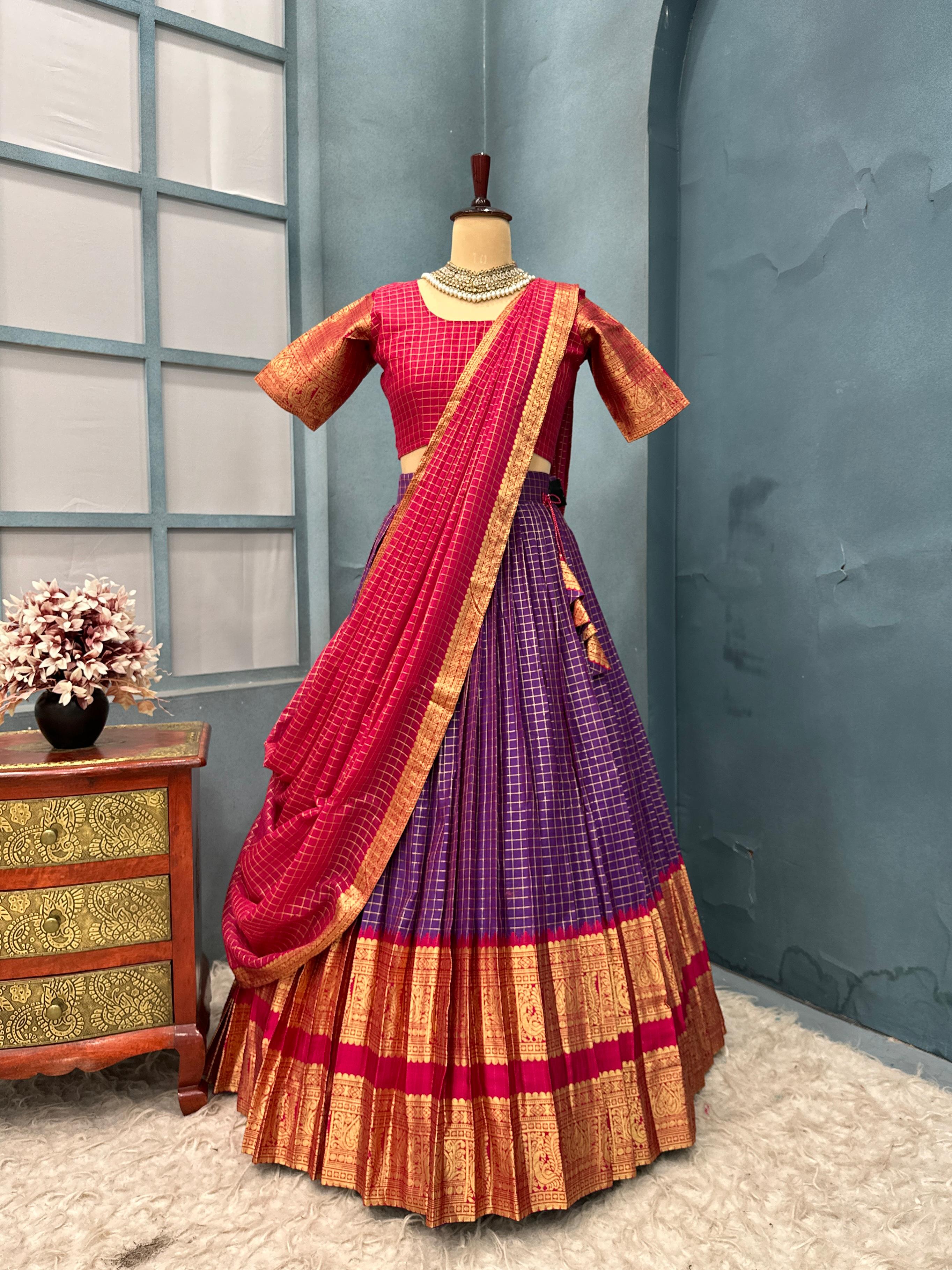 Pure Kanchi Cotton Fully Stitched Lehengas