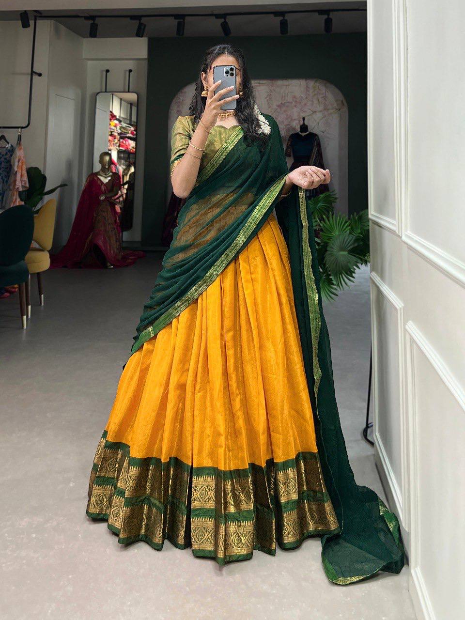 Stitched Lehenga with Unstitched Blouse