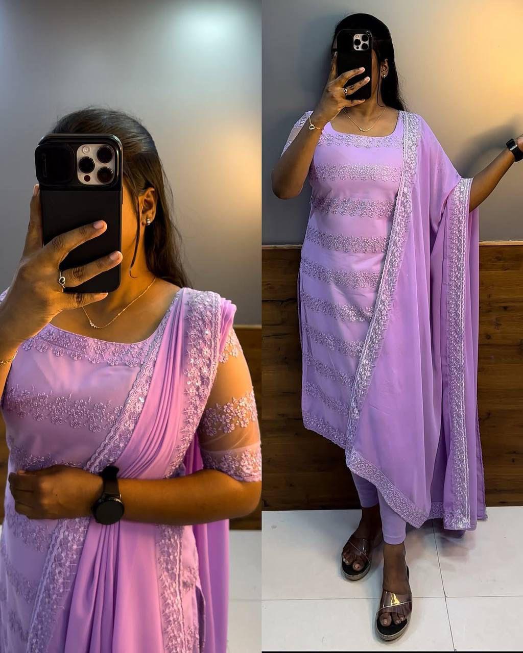 Sequence Work Kurti with Duppata