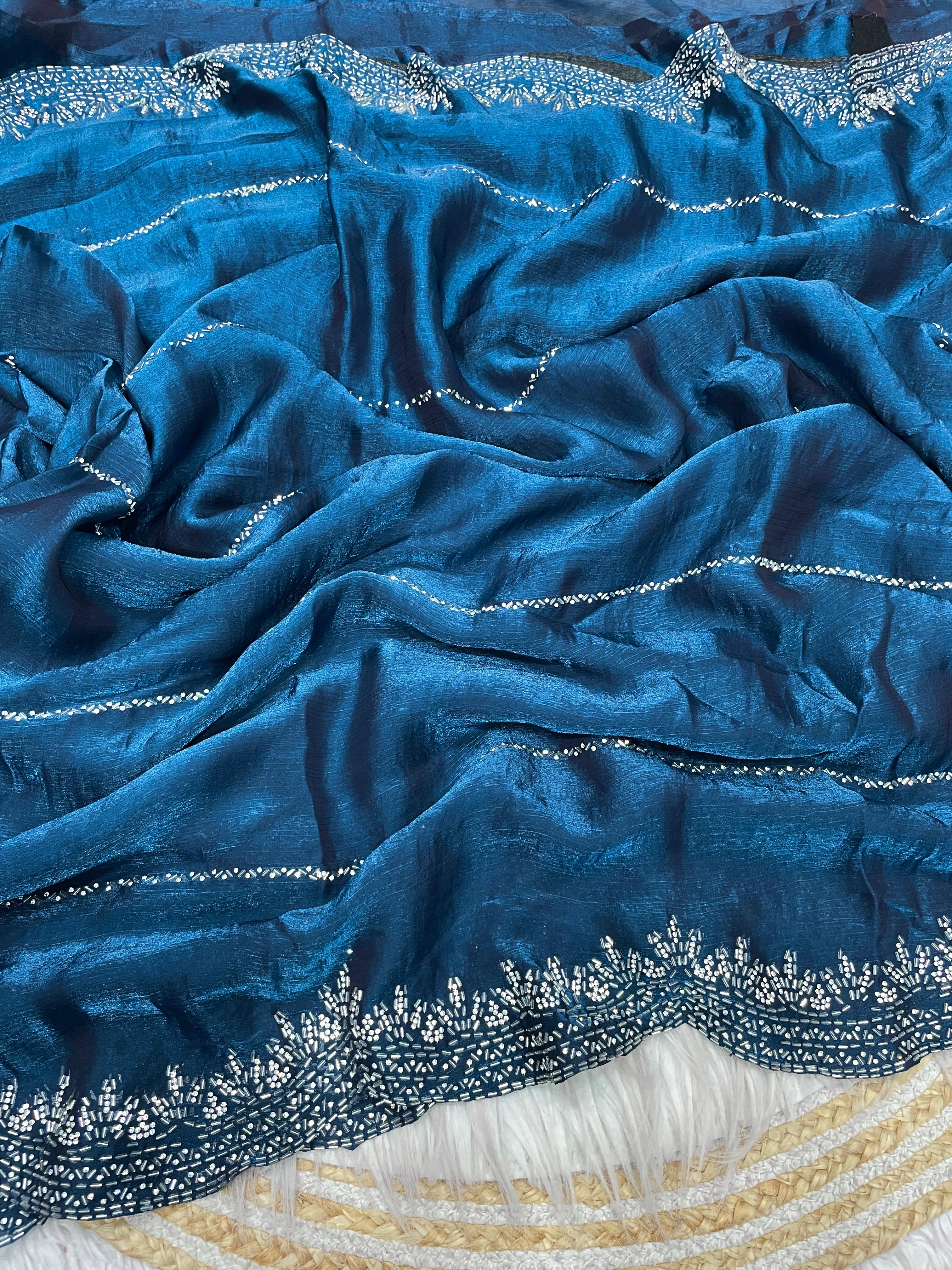 Fendy chiffon with Swarovski work